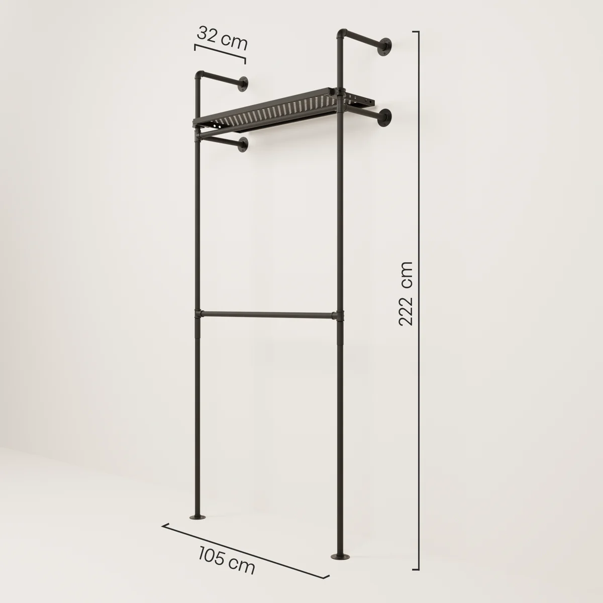 KIM DOUBLE 1 METAL – 1 plank | Opbergsystemen Garderobe | inloopkastsysteem - Image 3