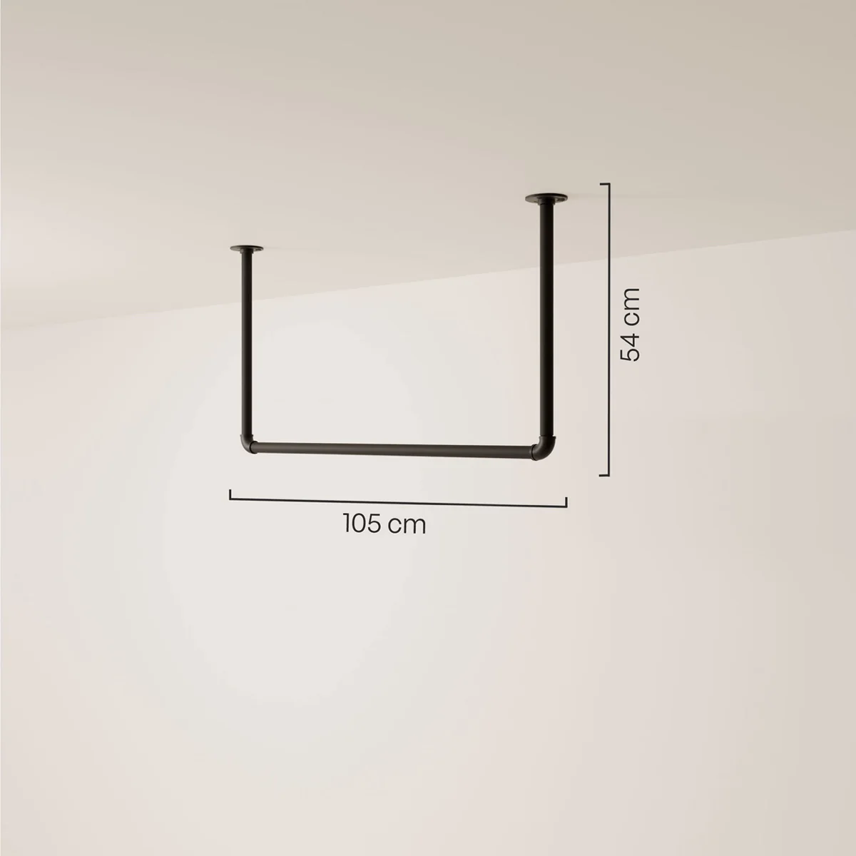 HANG LOW – kledingstang plafondbevestiging | industrieel ontwerp | hangende kledingstang - Image 3