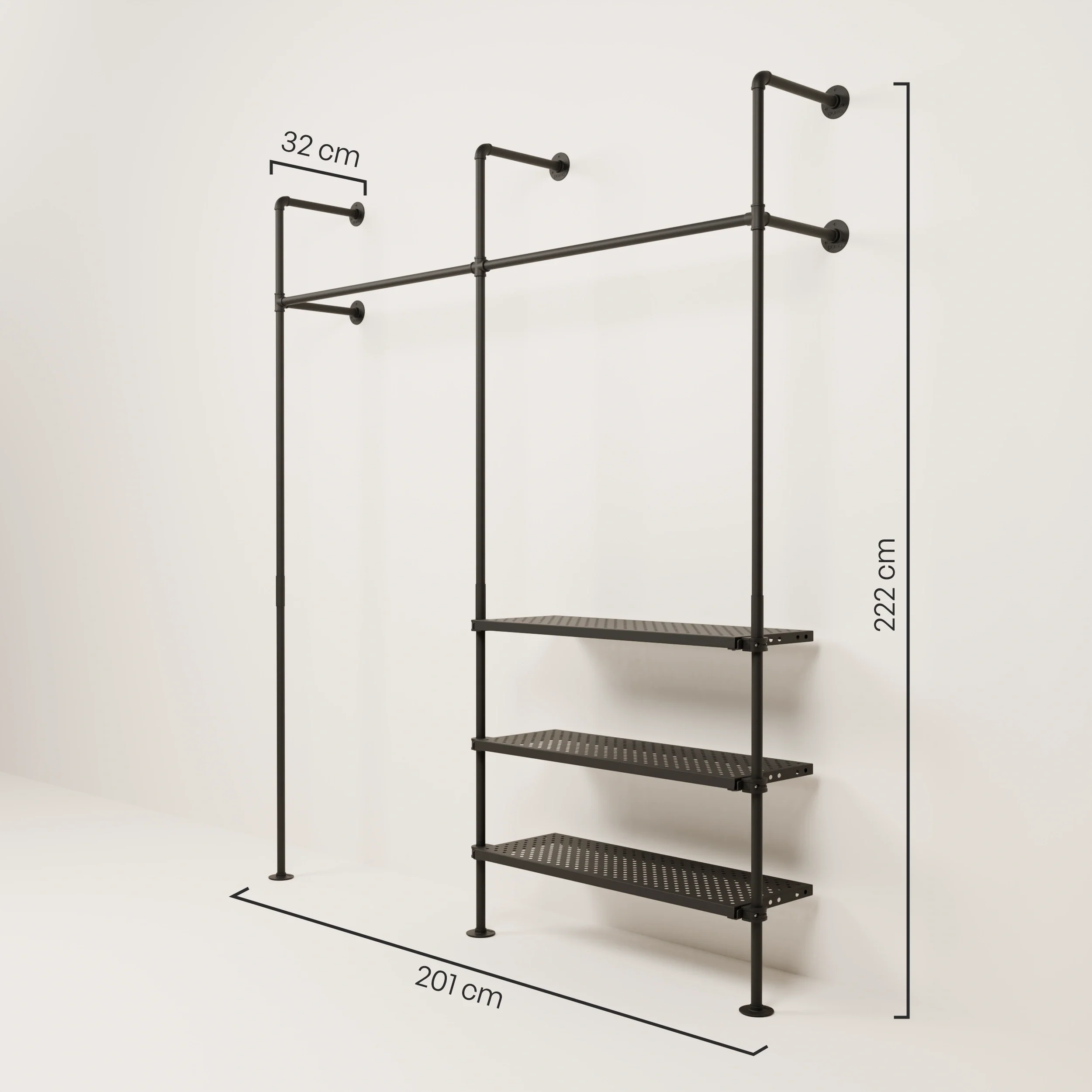 KIM 2 METAL – 3 planken | Kapstok met schoenenrek - Image 3