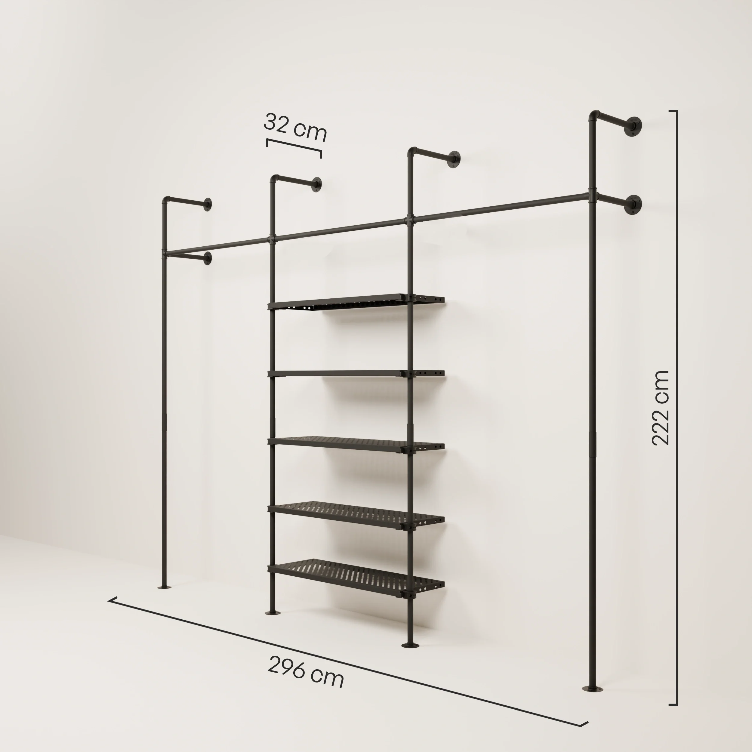 KIM 3 METAL – 5 planken | Kleerkast open - Image 3