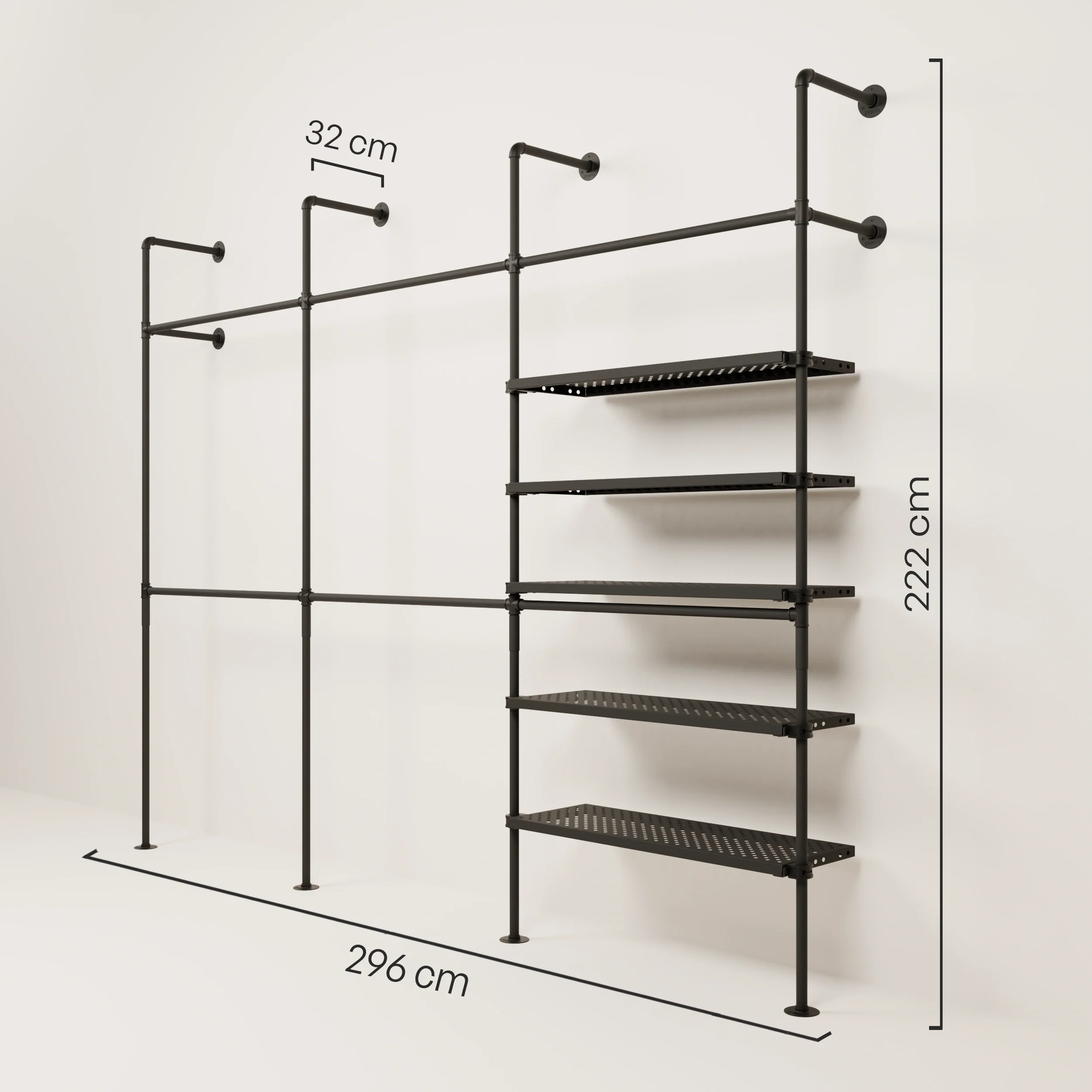 KIM DOUBLE 3 METAL – 5 planken | Inloopkast - Image 3