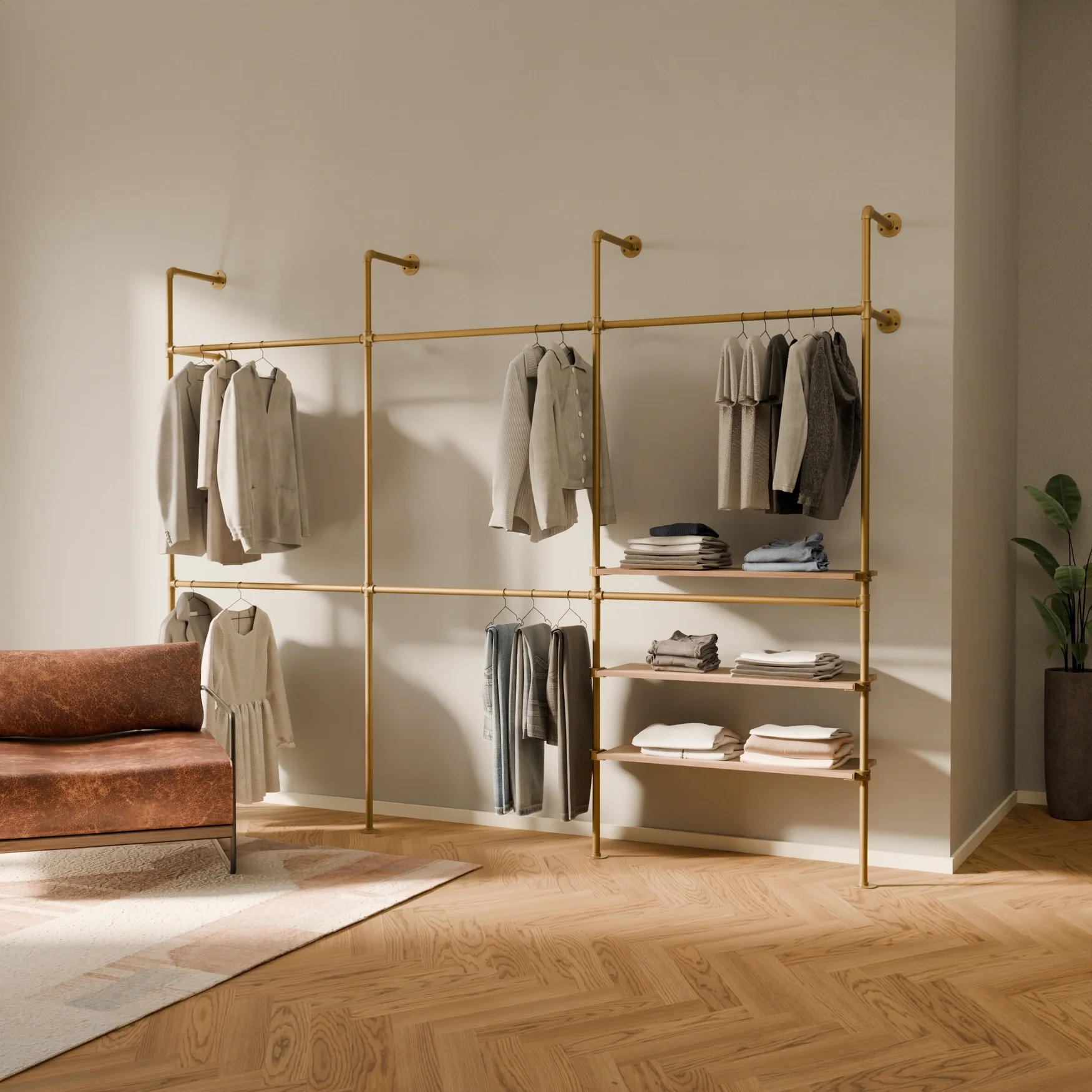 KIM DOUBLE 3 OAK – 3 planken rechts | goud - Image 2