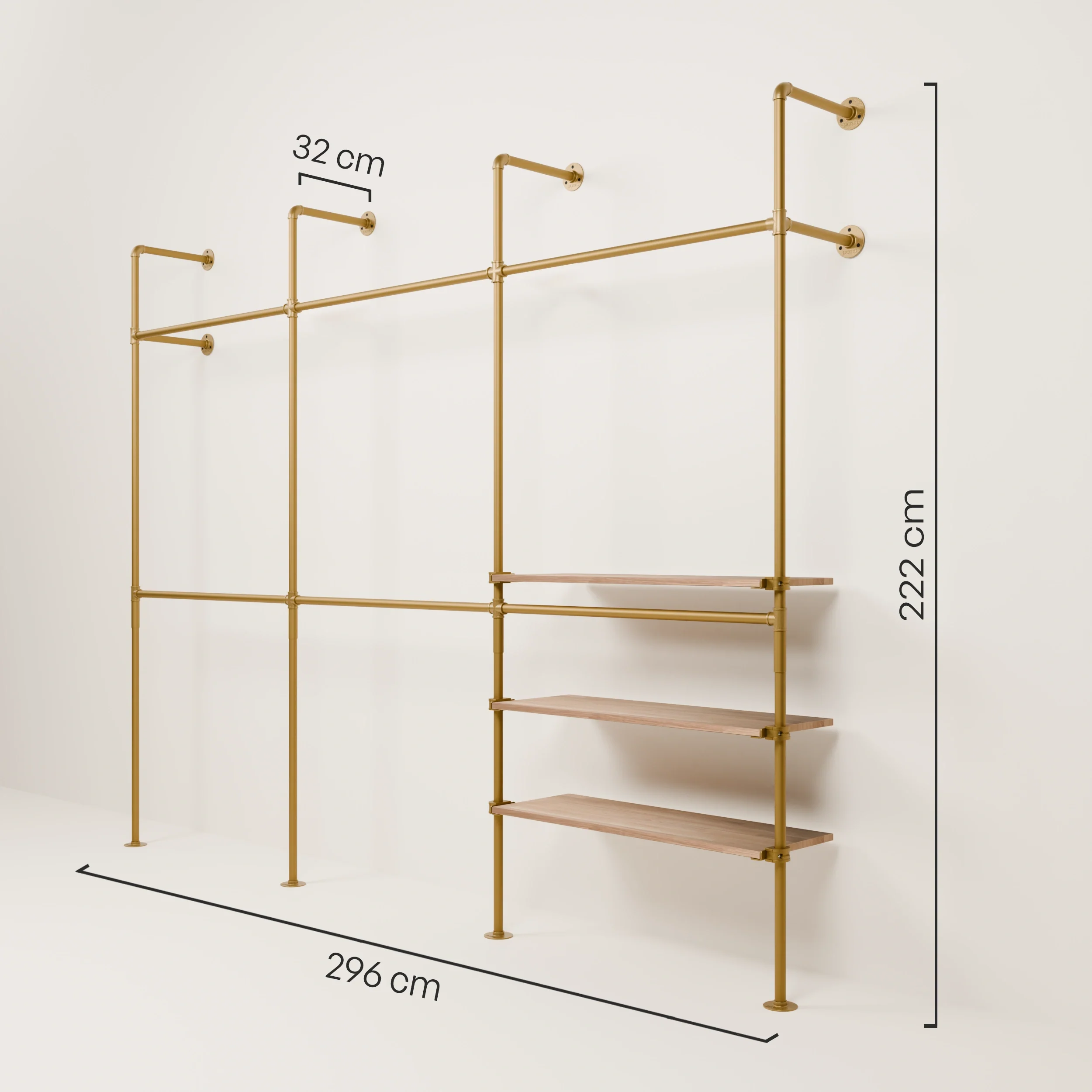 KIM DOUBLE 3 OAK – 3 planken rechts | goud - Image 3