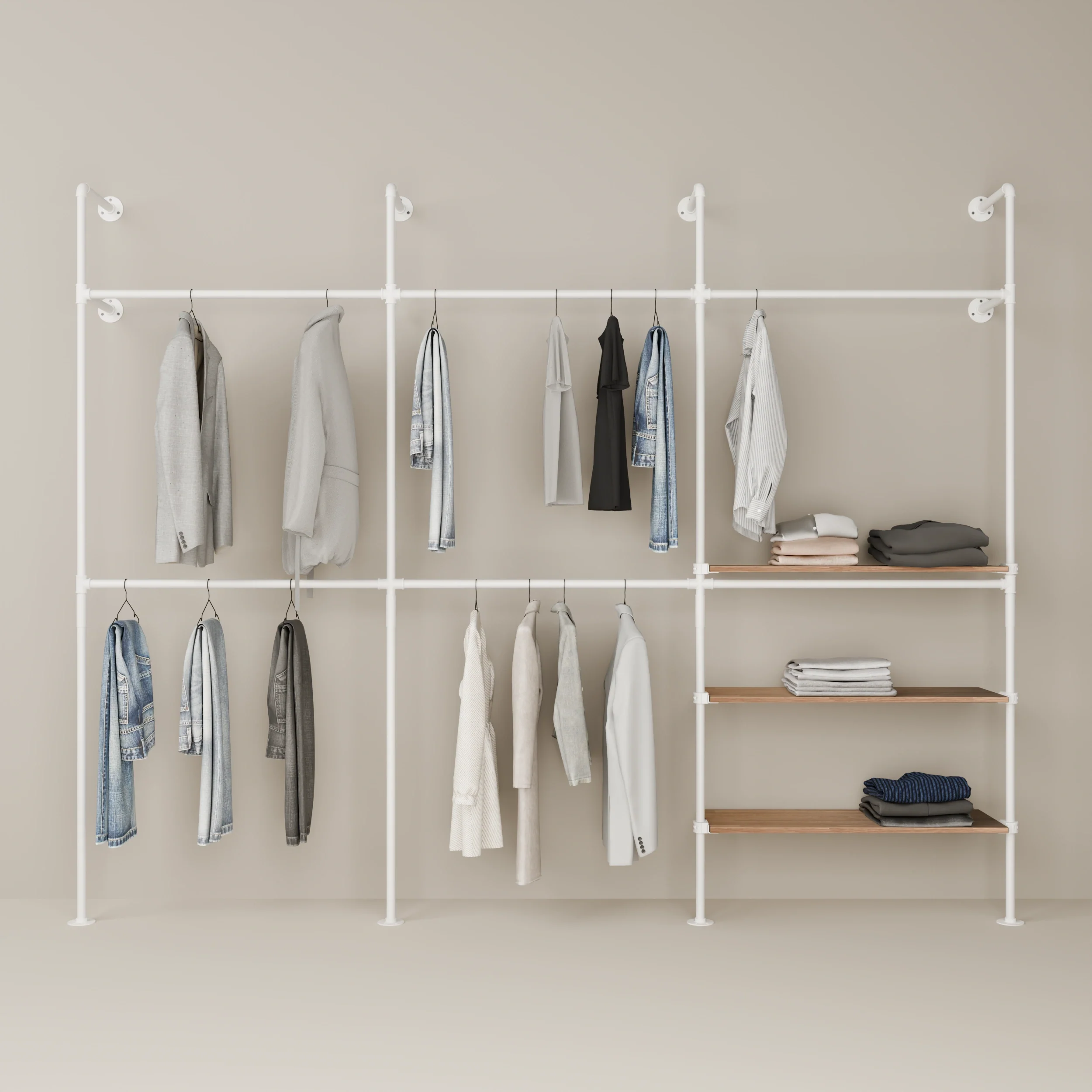 KIM DOUBLE 3 OAK – 3 planken rechts | wit