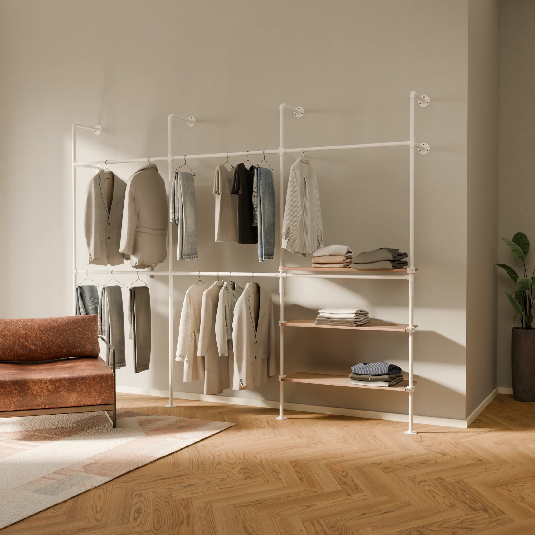 KIM DOUBLE 3 OAK – 3 planken rechts | wit - Image 2