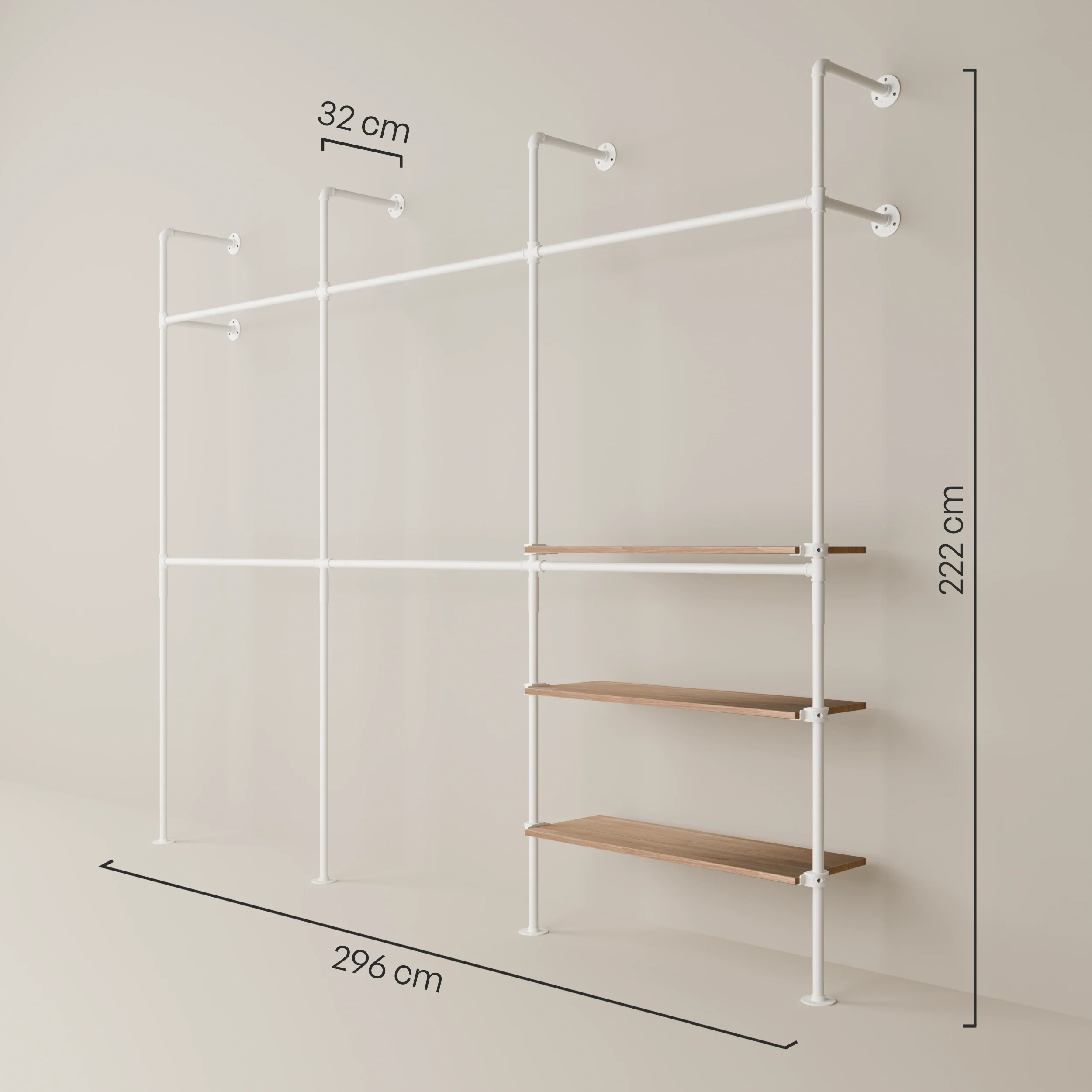 KIM DOUBLE 3 OAK – 3 planken rechts | wit - Image 3