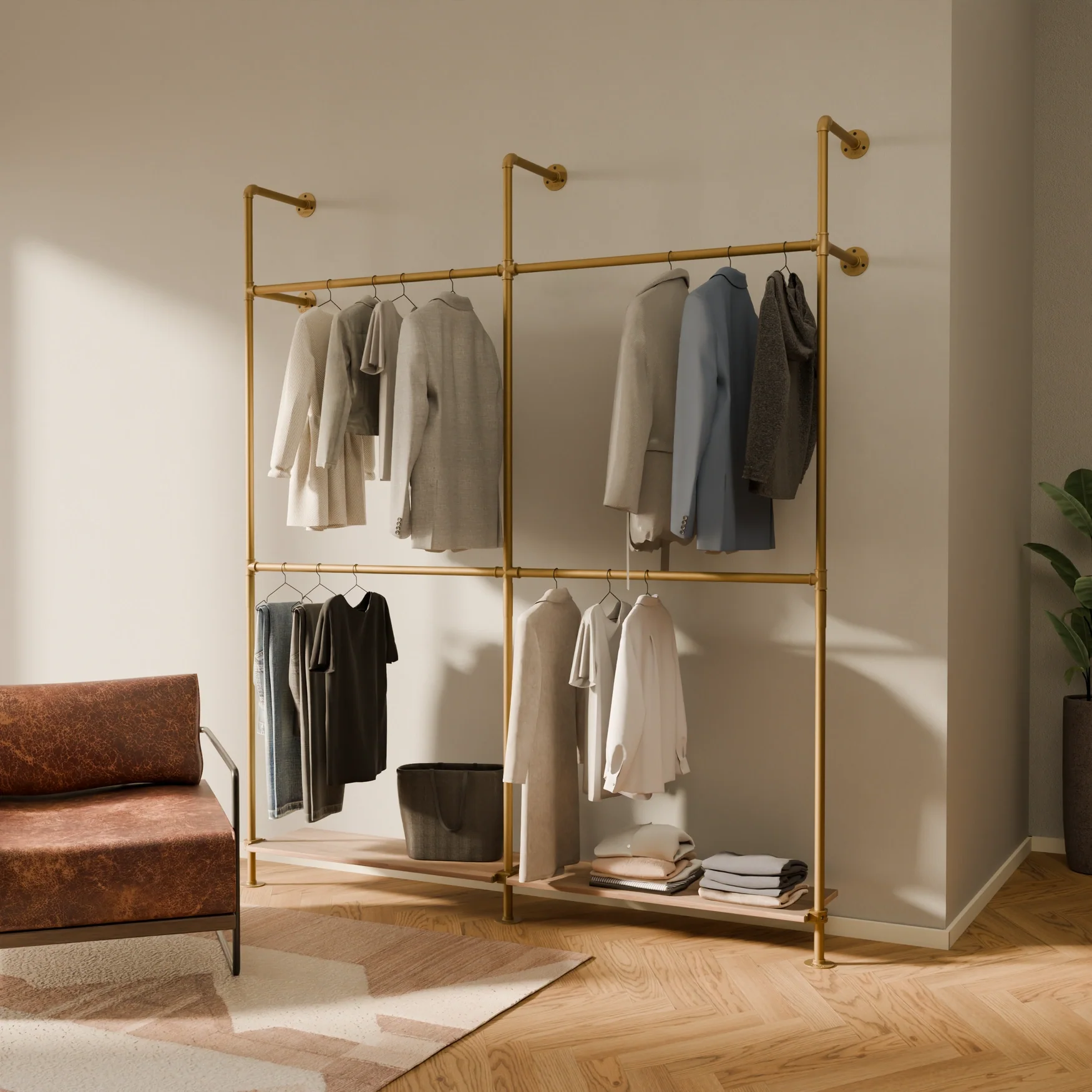 KIM DOUBLE 2 OAK – 2 planken onder goud - Image 2