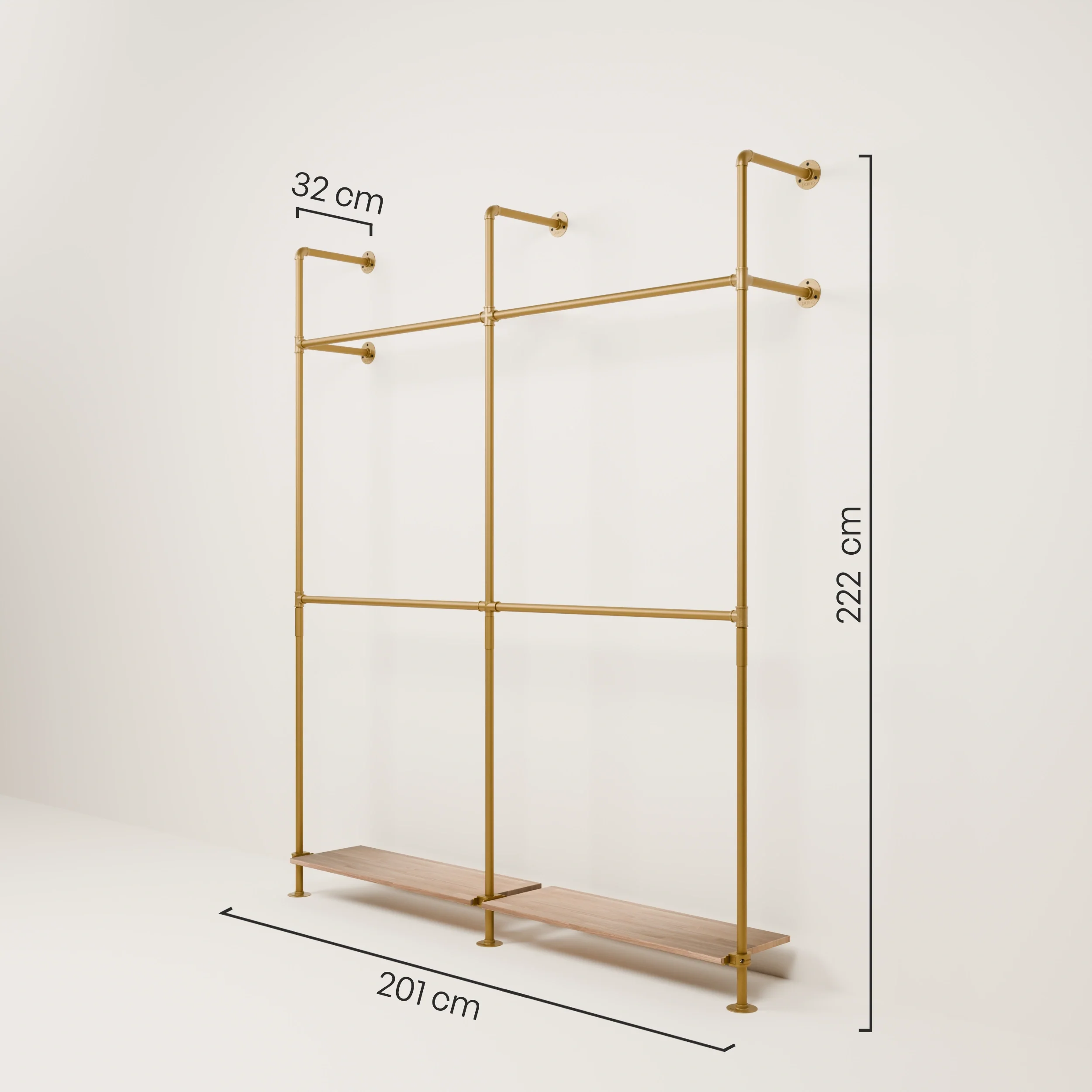 KIM DOUBLE 2 OAK – 2 planken onder goud - Image 3