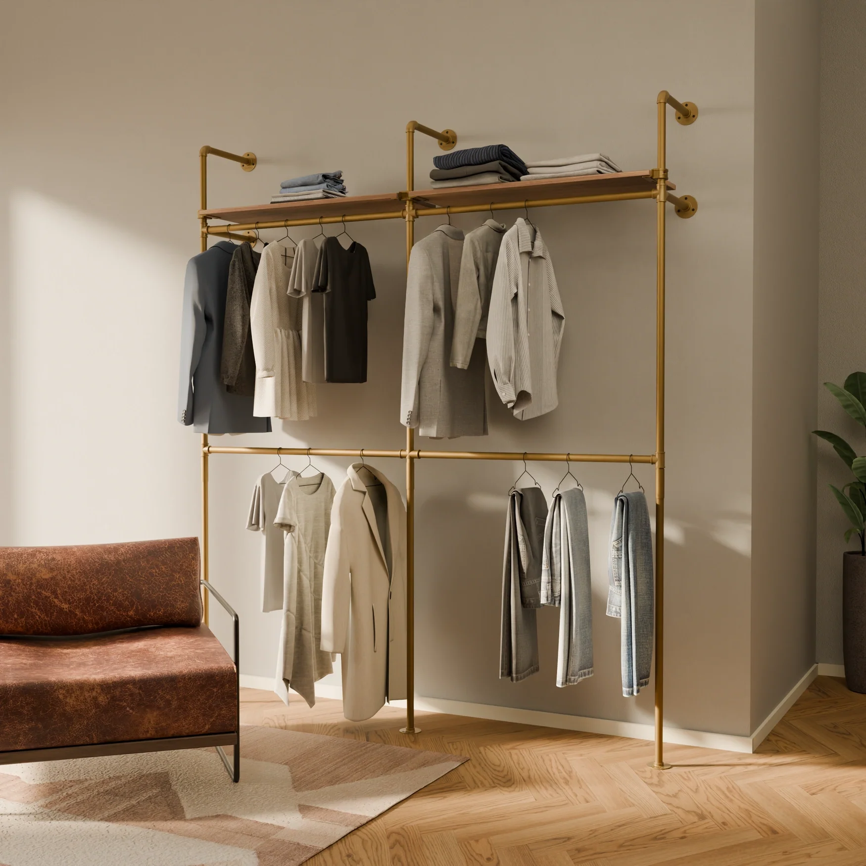 KIM DOUBLE 2 OAK – 2 bovenste planken | goud - Image 2