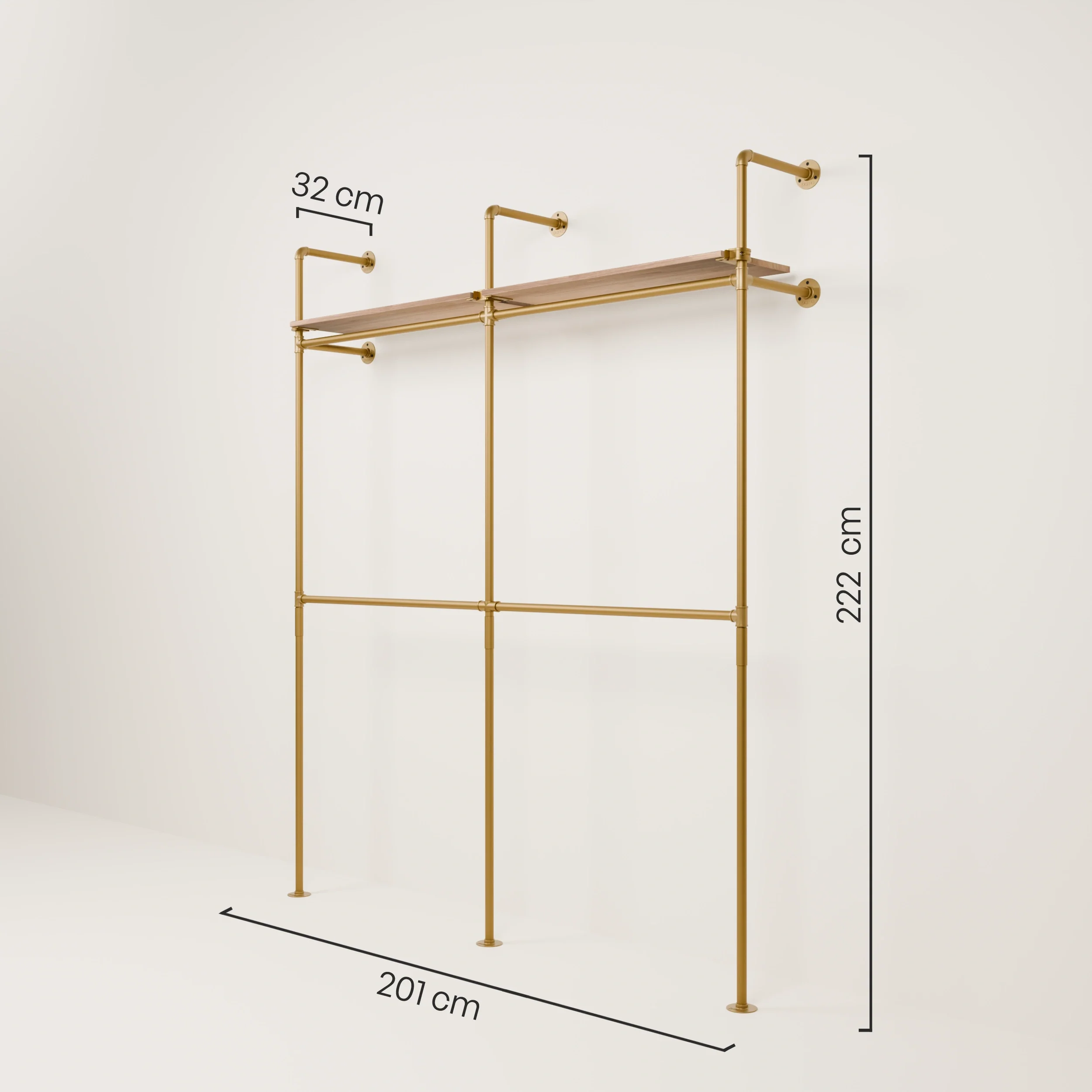 KIM DOUBLE 2 OAK – 2 bovenste planken | goud - Image 3