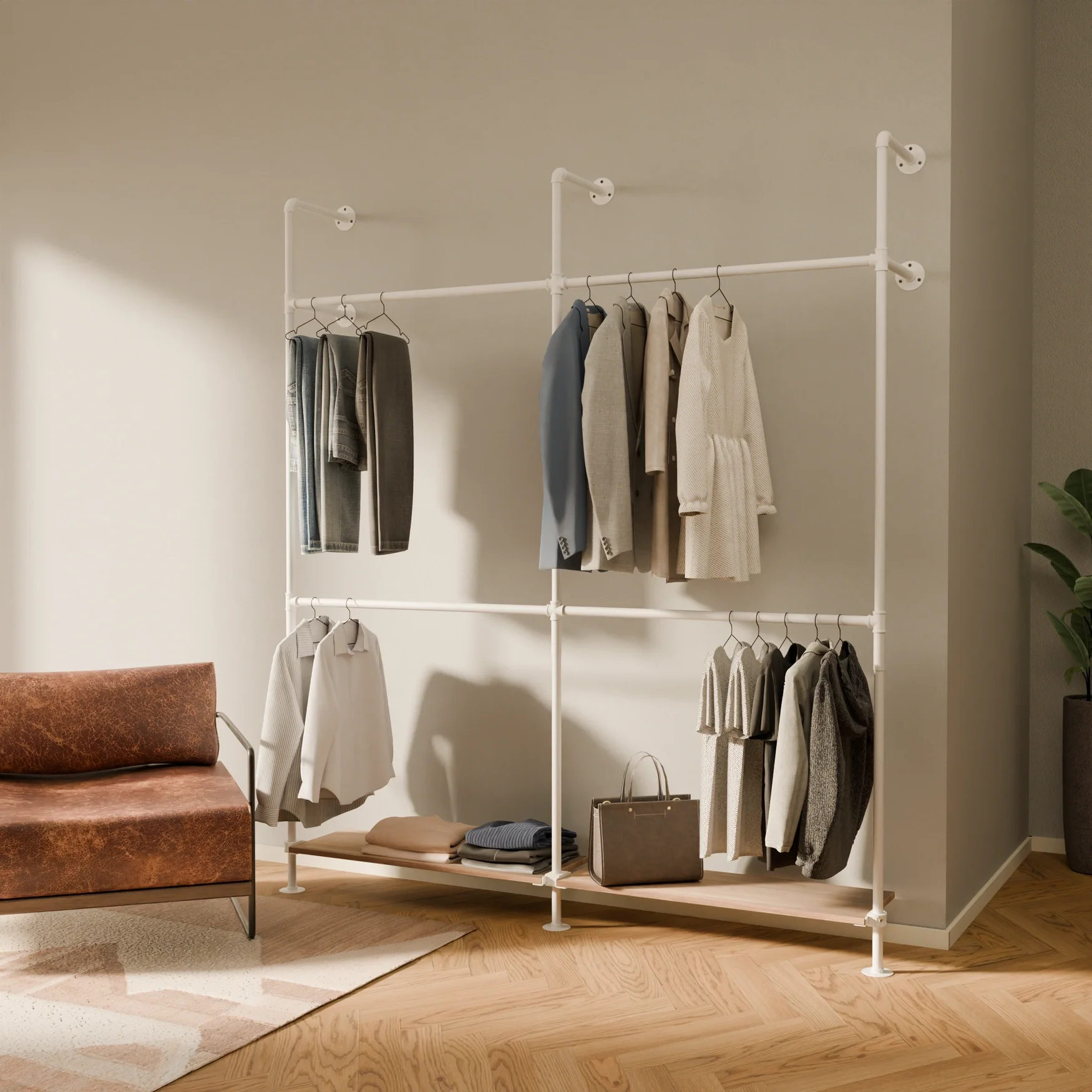 KIM DOUBLE 2 OAK – 2 legplanken onder | wit - Image 2