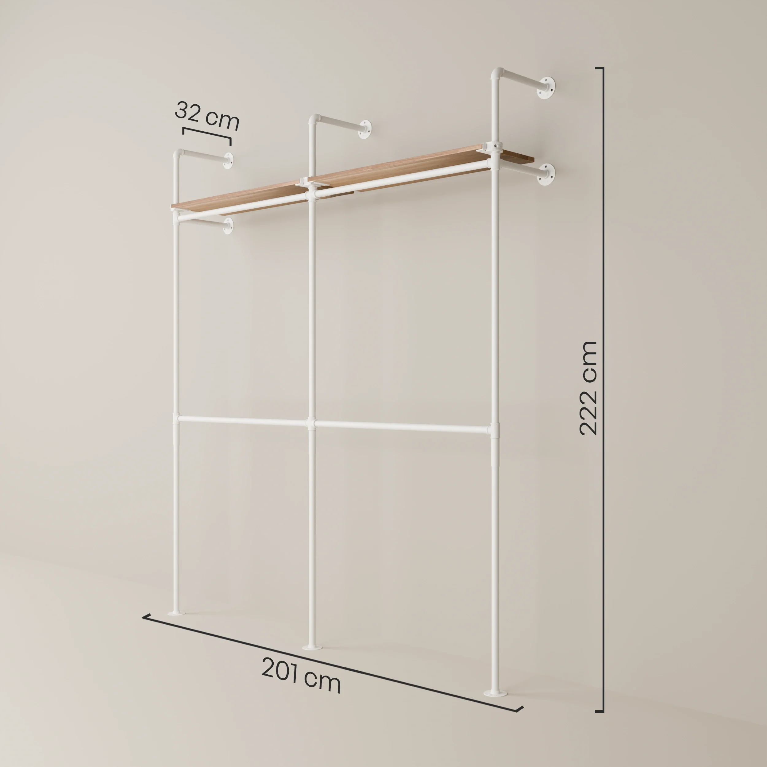 KIM DOUBLE 2 OAK – 2 bovenste planken | wit - Image 3