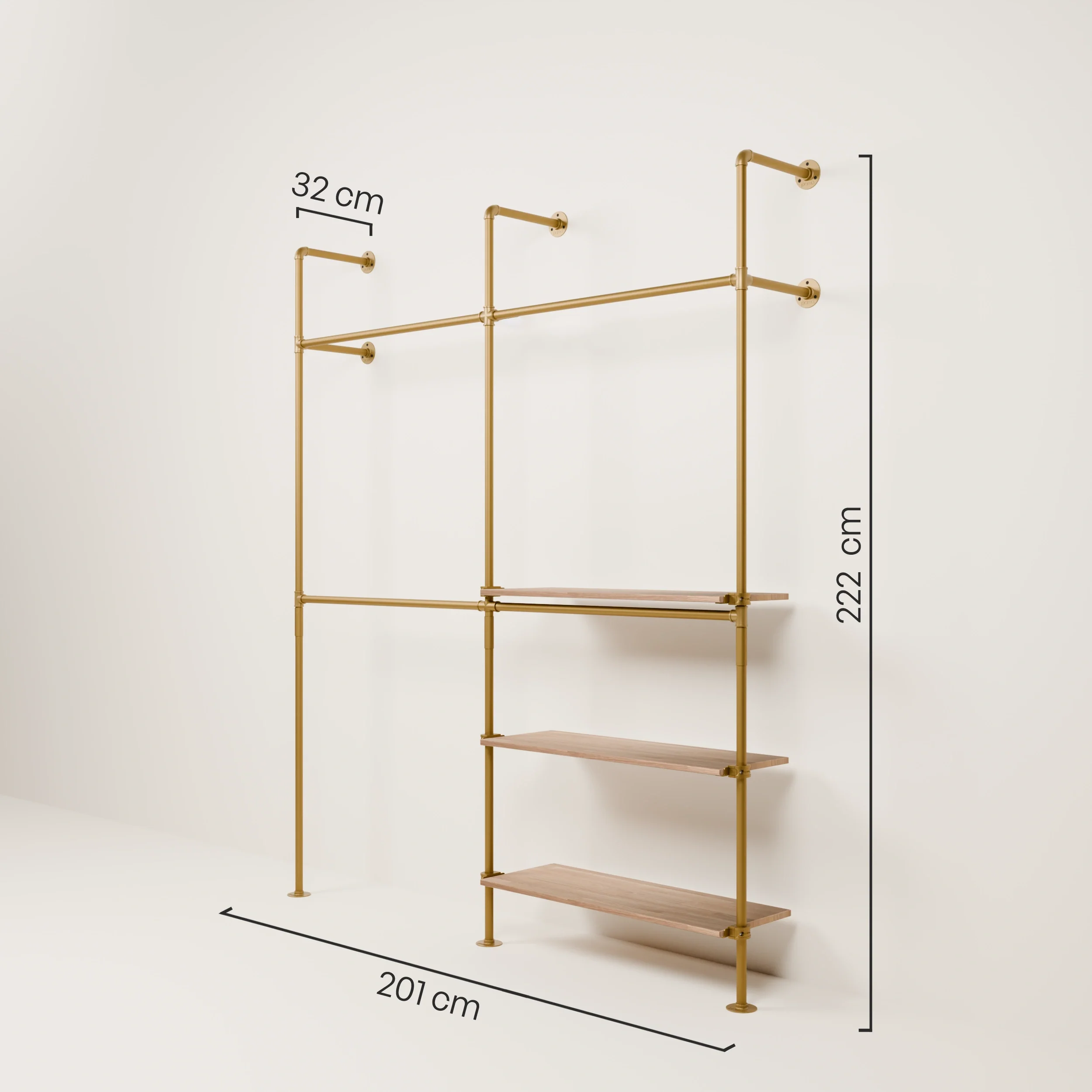 KIM DOUBLE 2 OAK – 3 planken rechts | goud - Image 3