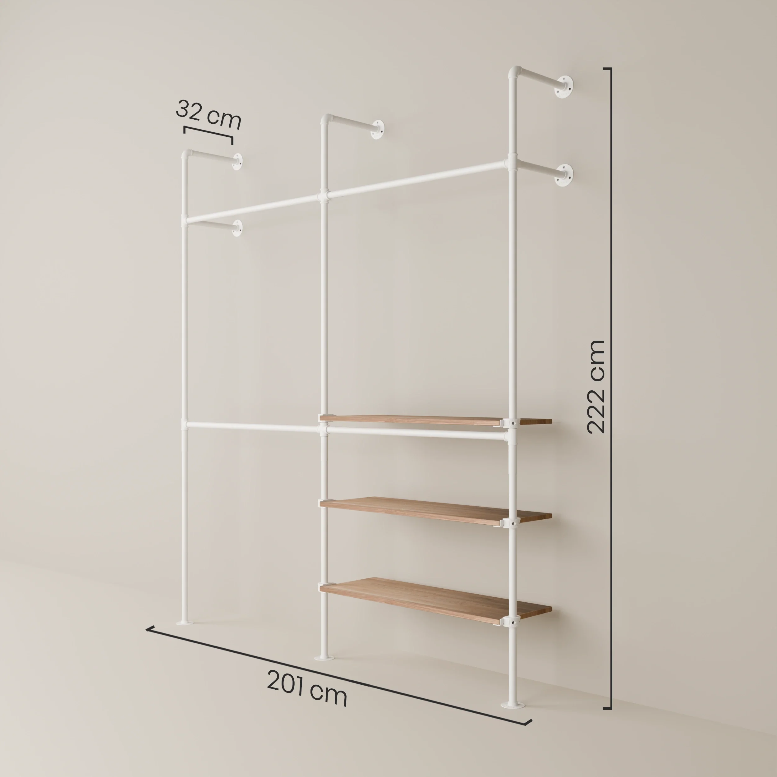 KIM DOUBLE 2 OAK – 3 planken | wit - Image 3