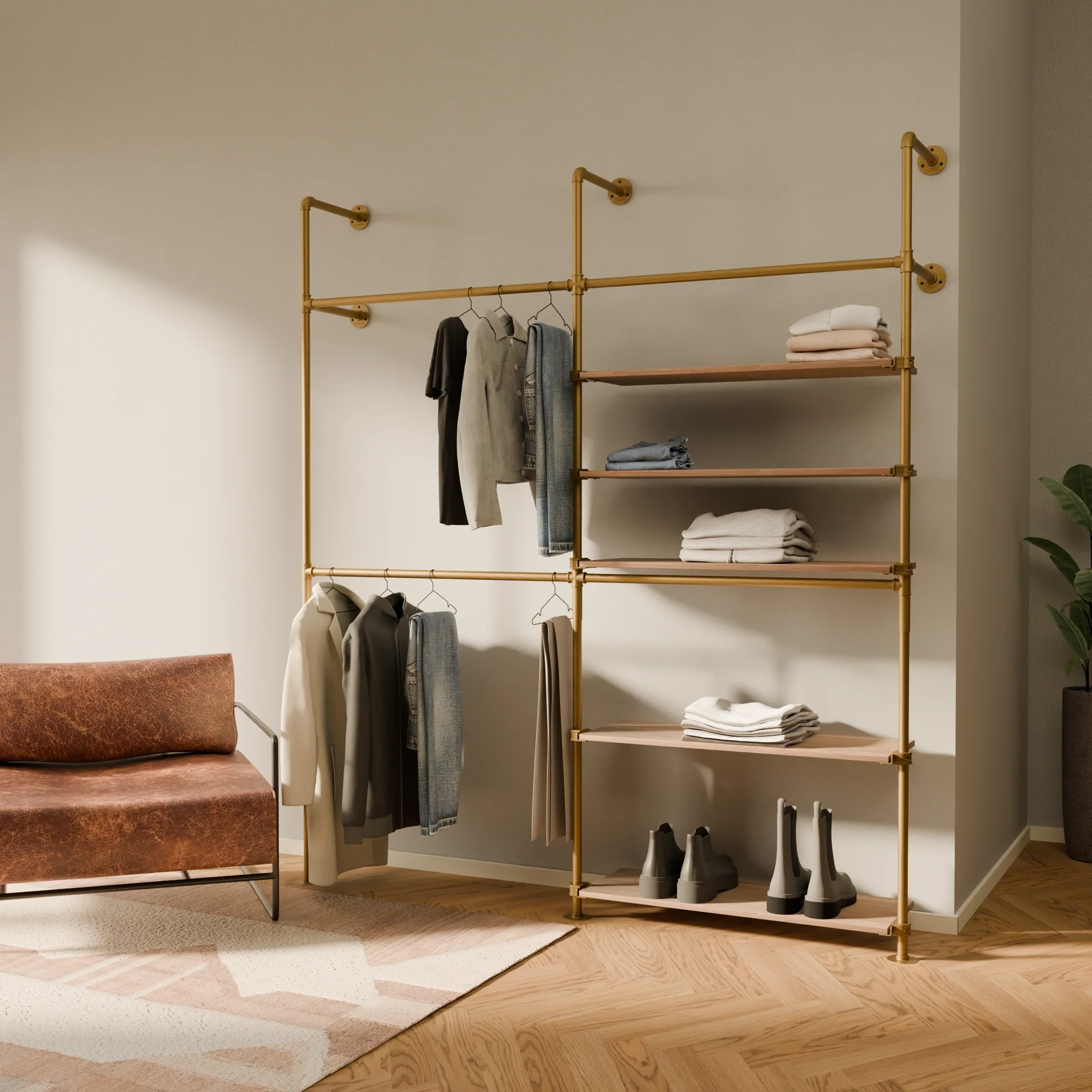 KIM DOUBLE 2 OAK – 5 planken rechts | goud - Image 2