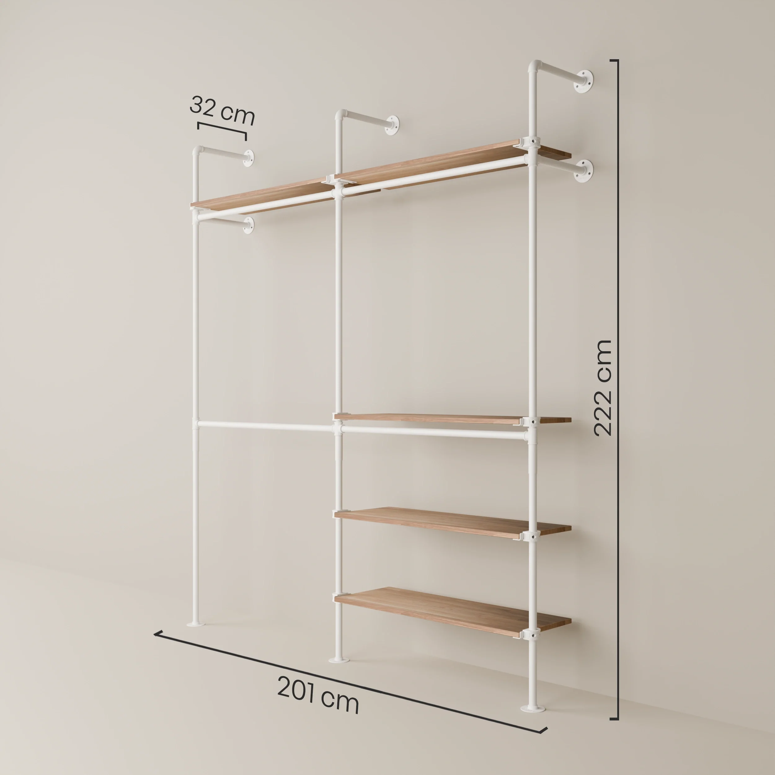 KIM DOUBLE 2 OAK – 5 planken | wit - Image 3