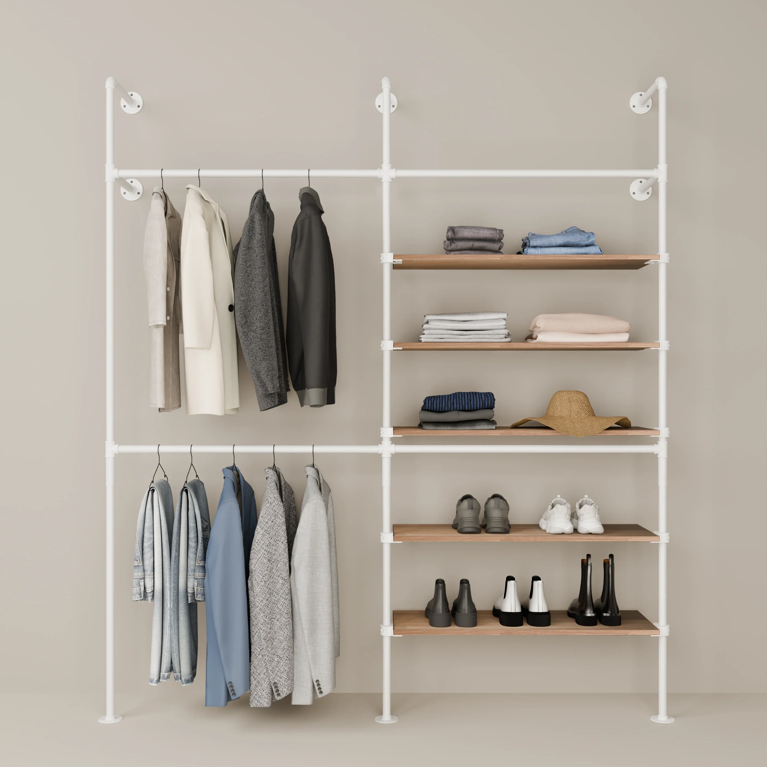 KIM DOUBLE 2 OAK – 5 planken rechts | wit