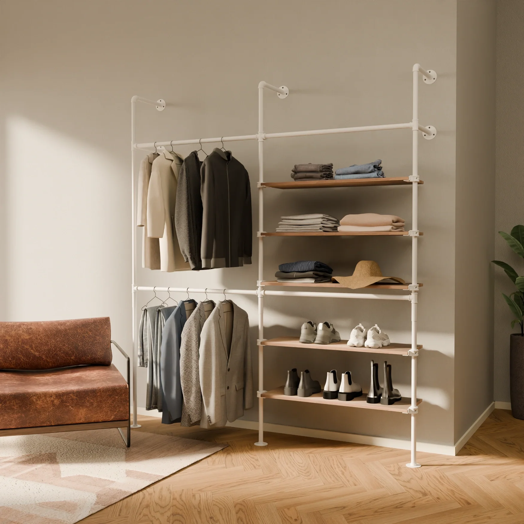 KIM DOUBLE 2 OAK – 5 planken rechts | wit - Image 2