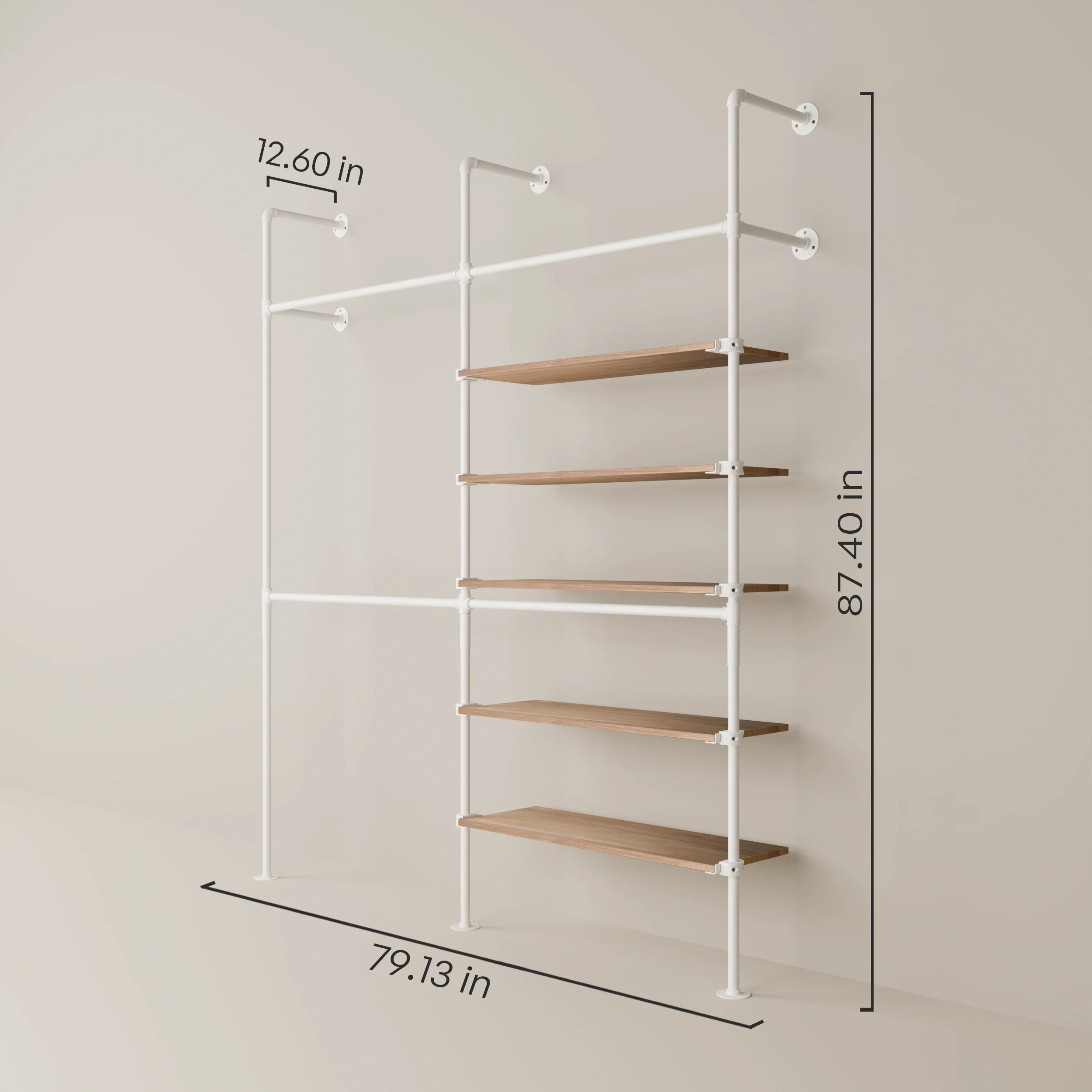KIM DOUBLE 2 OAK – 5 planken rechts | wit - Image 3