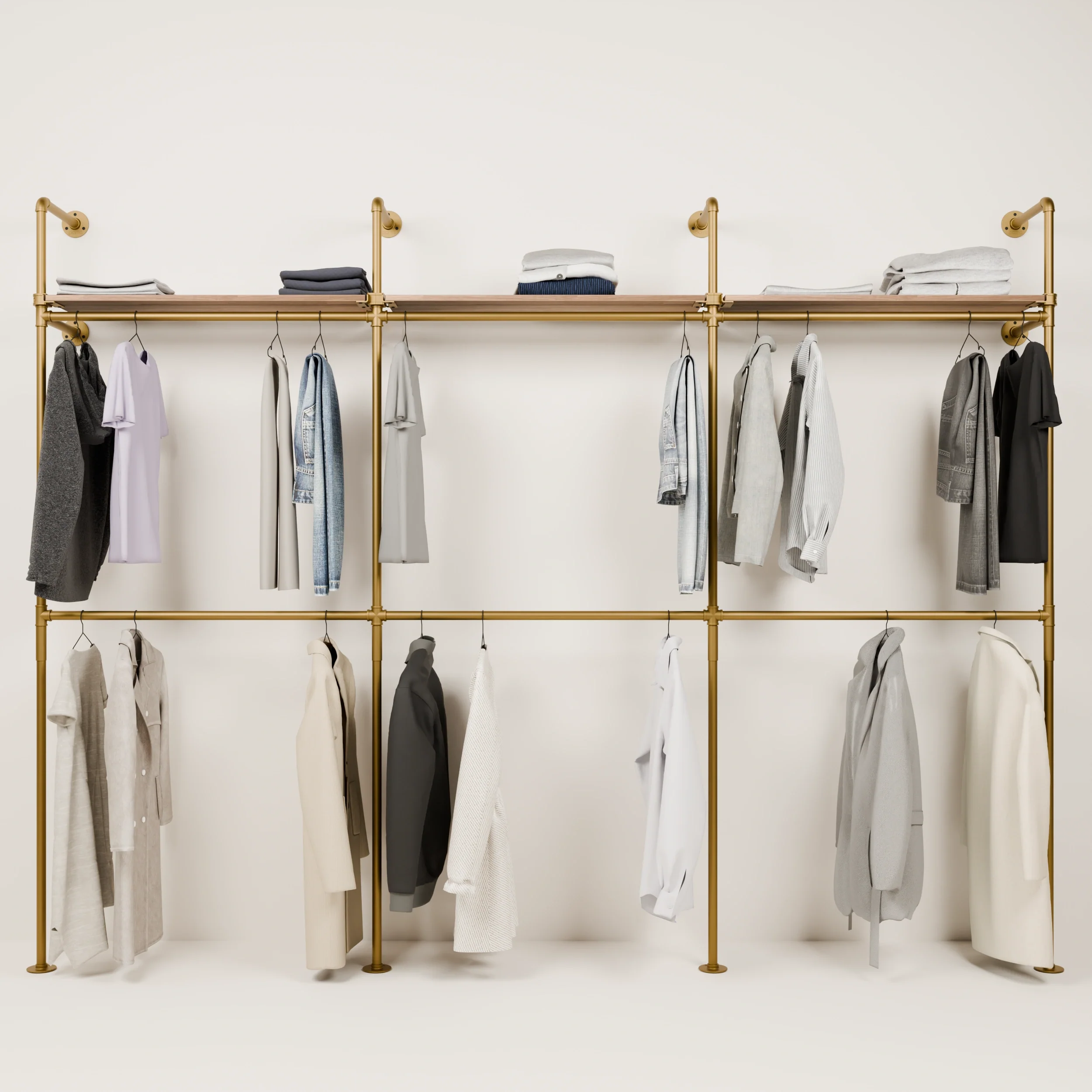 KIM DOUBLE 3 OAK – 3 bovenste planken | goud