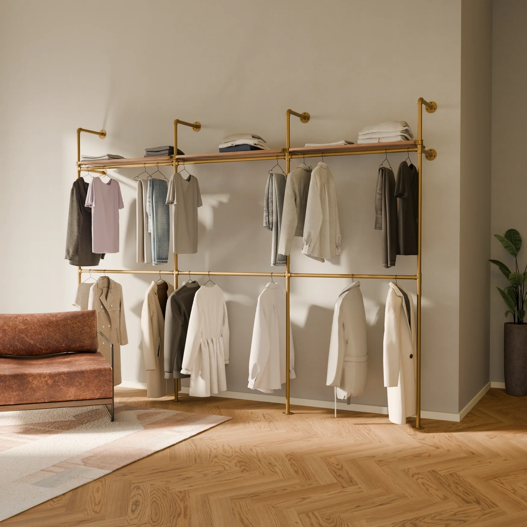 KIM DOUBLE 3 OAK – 3 bovenste planken | goud - Image 2