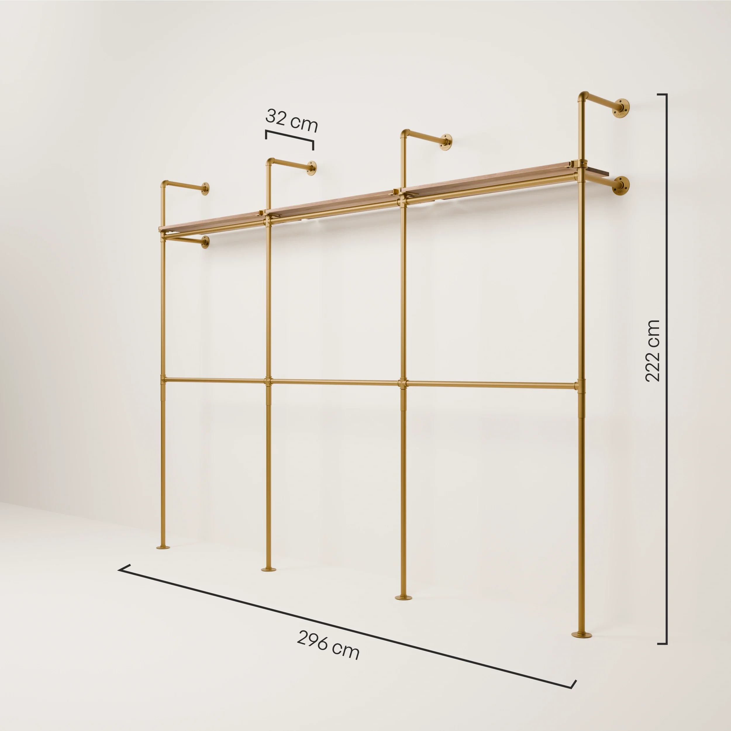 KIM DOUBLE 3 OAK – 3 bovenste planken | goud - Image 3