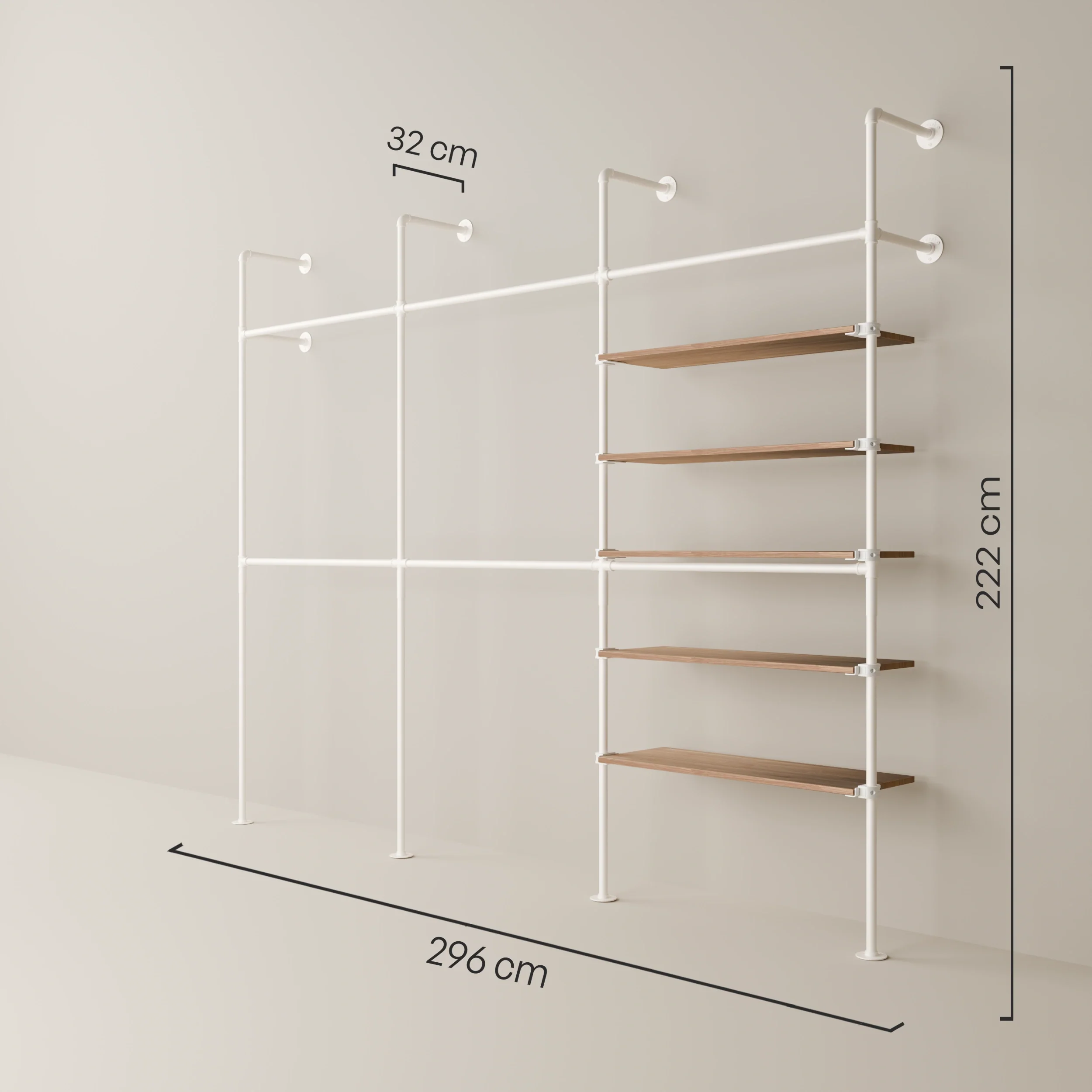 KIM DOUBLE 3 OAK – 5 planken | wit - Image 3