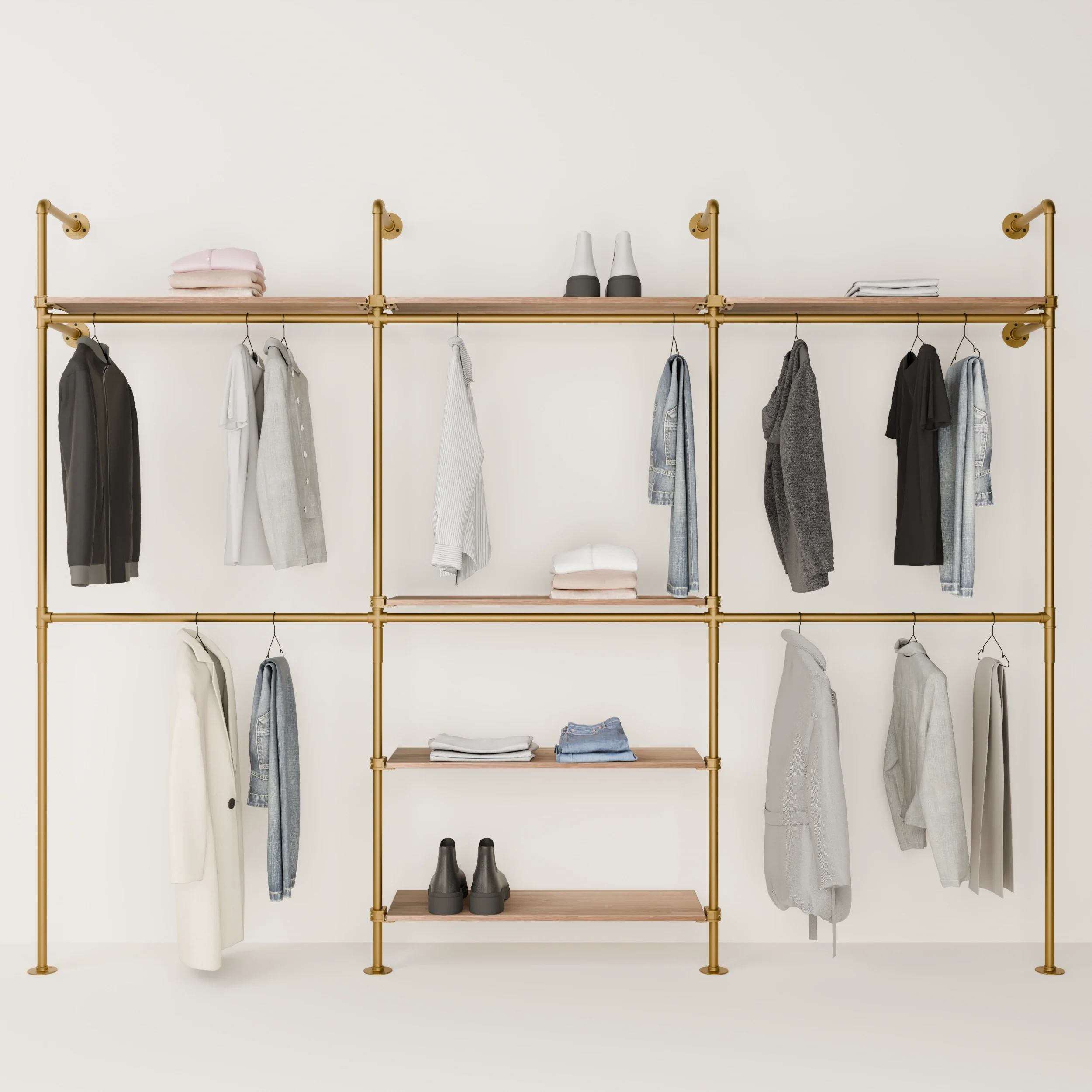 KIM DOUBLE 3 OAK – 6 bovenste planken | goud