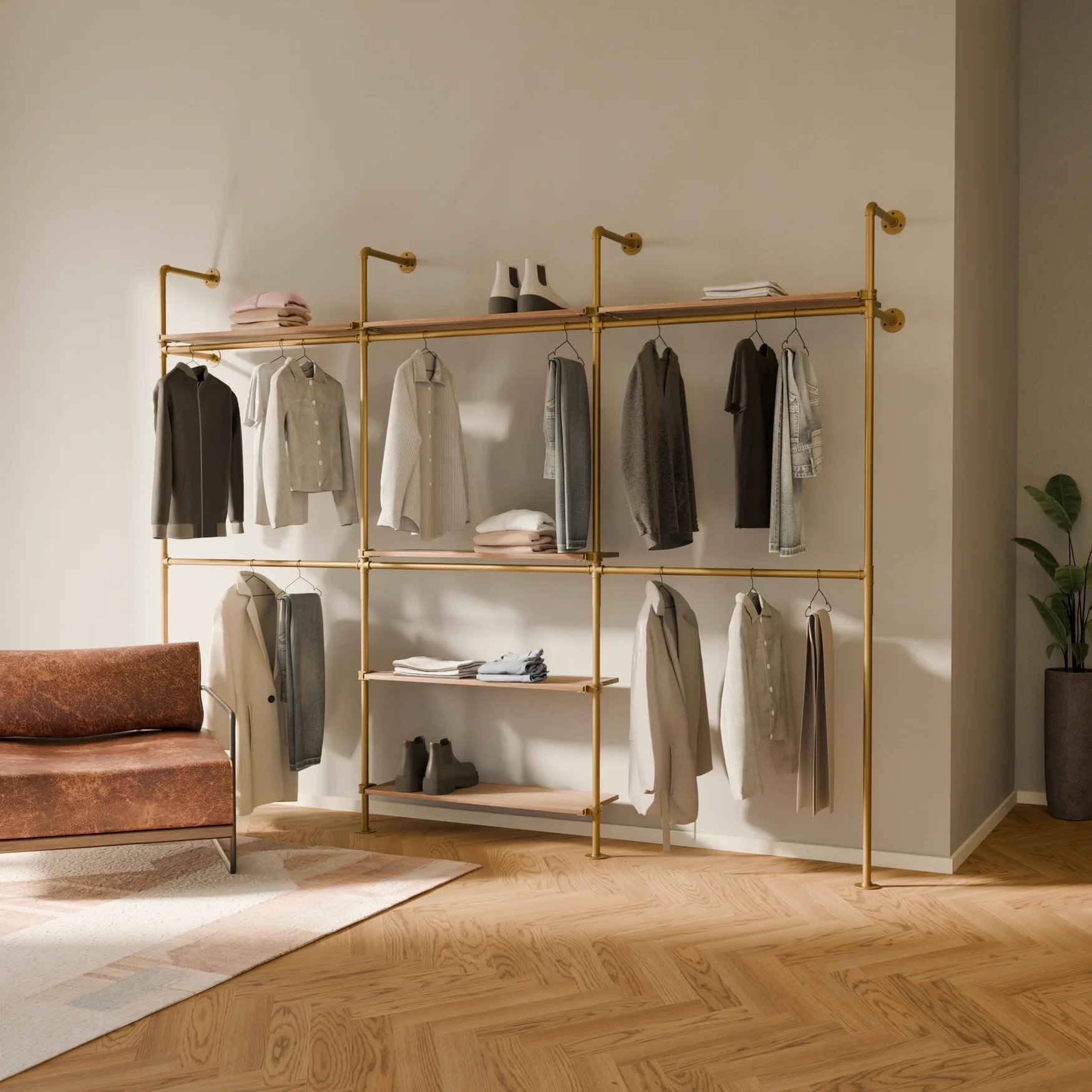 KIM DOUBLE 3 OAK – 6 bovenste planken | goud - Image 2