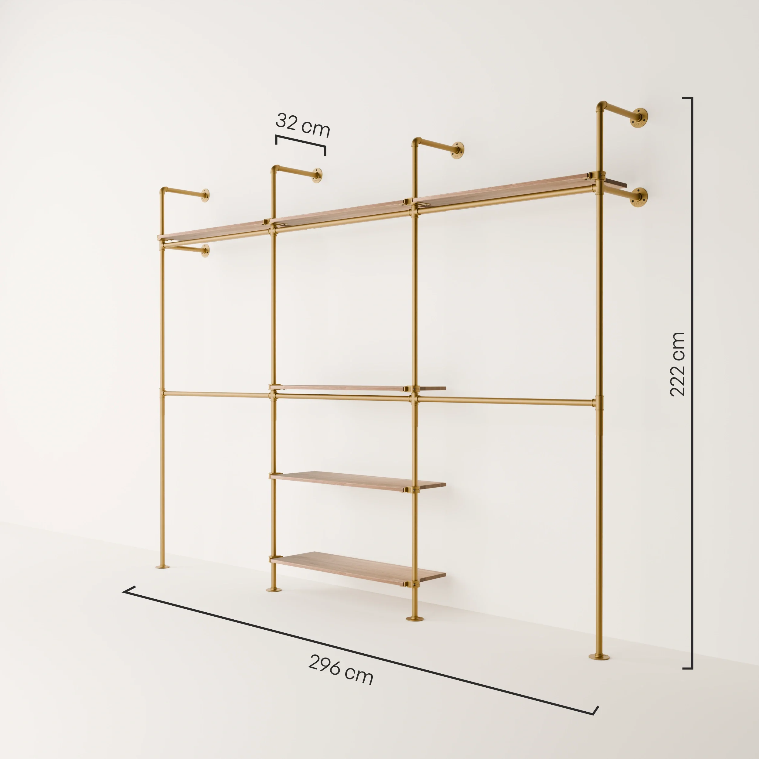KIM DOUBLE 3 OAK – 6 bovenste planken | goud - Image 3