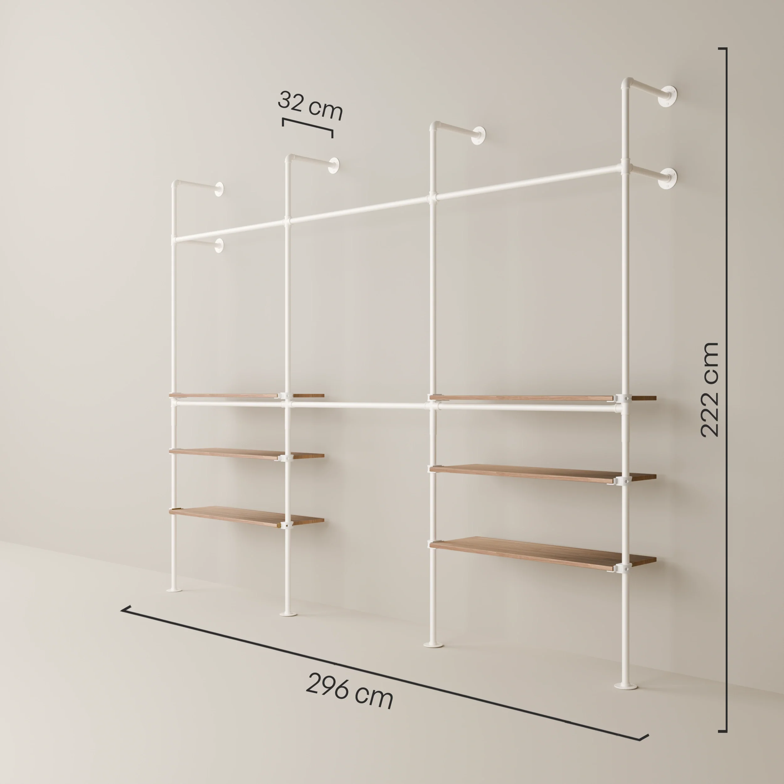 KIM DOUBLE 3 OAK – 6 planken onder | wit - Image 3