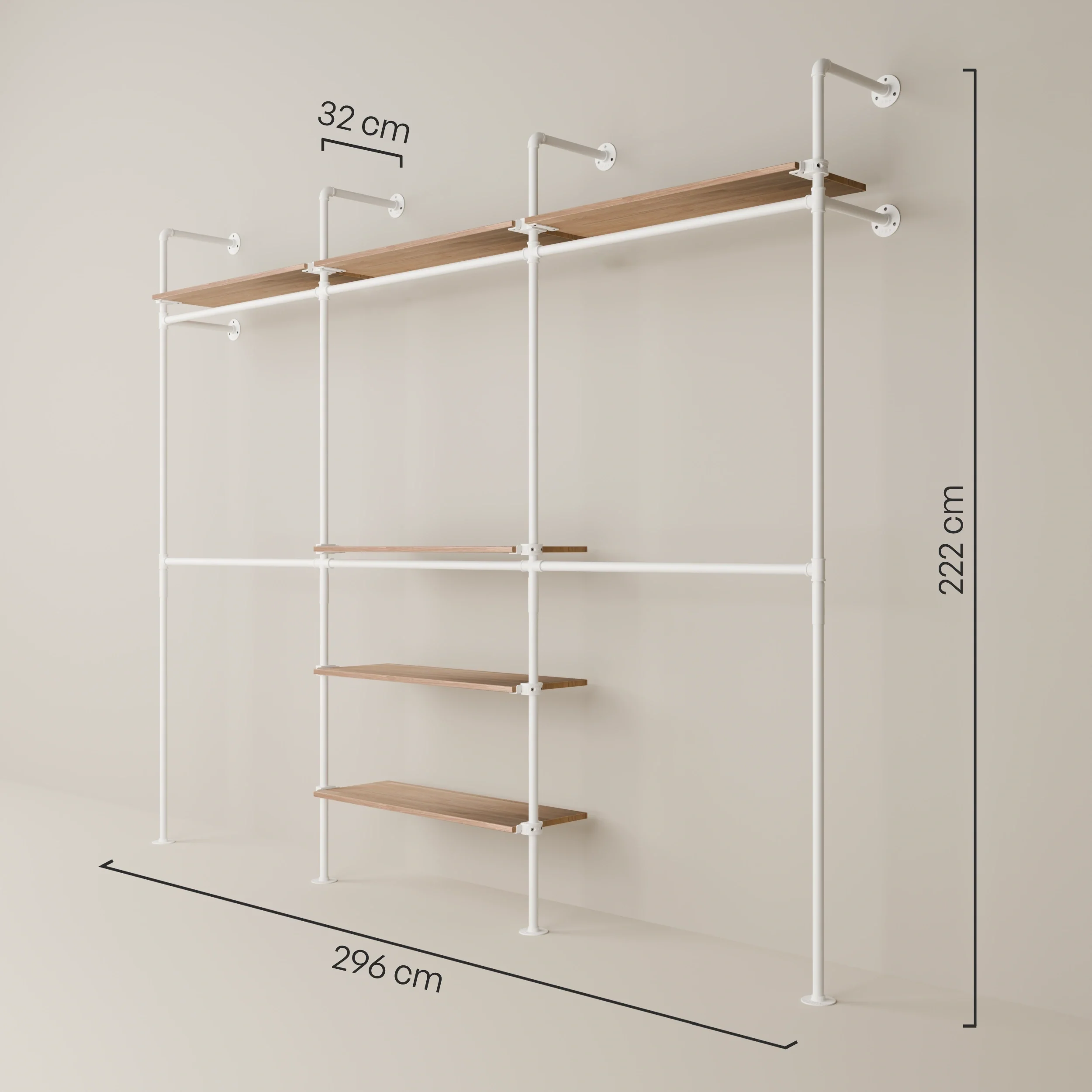 KIM DOUBLE 3 OAK – 6 bovenste planken | wit - Image 3
