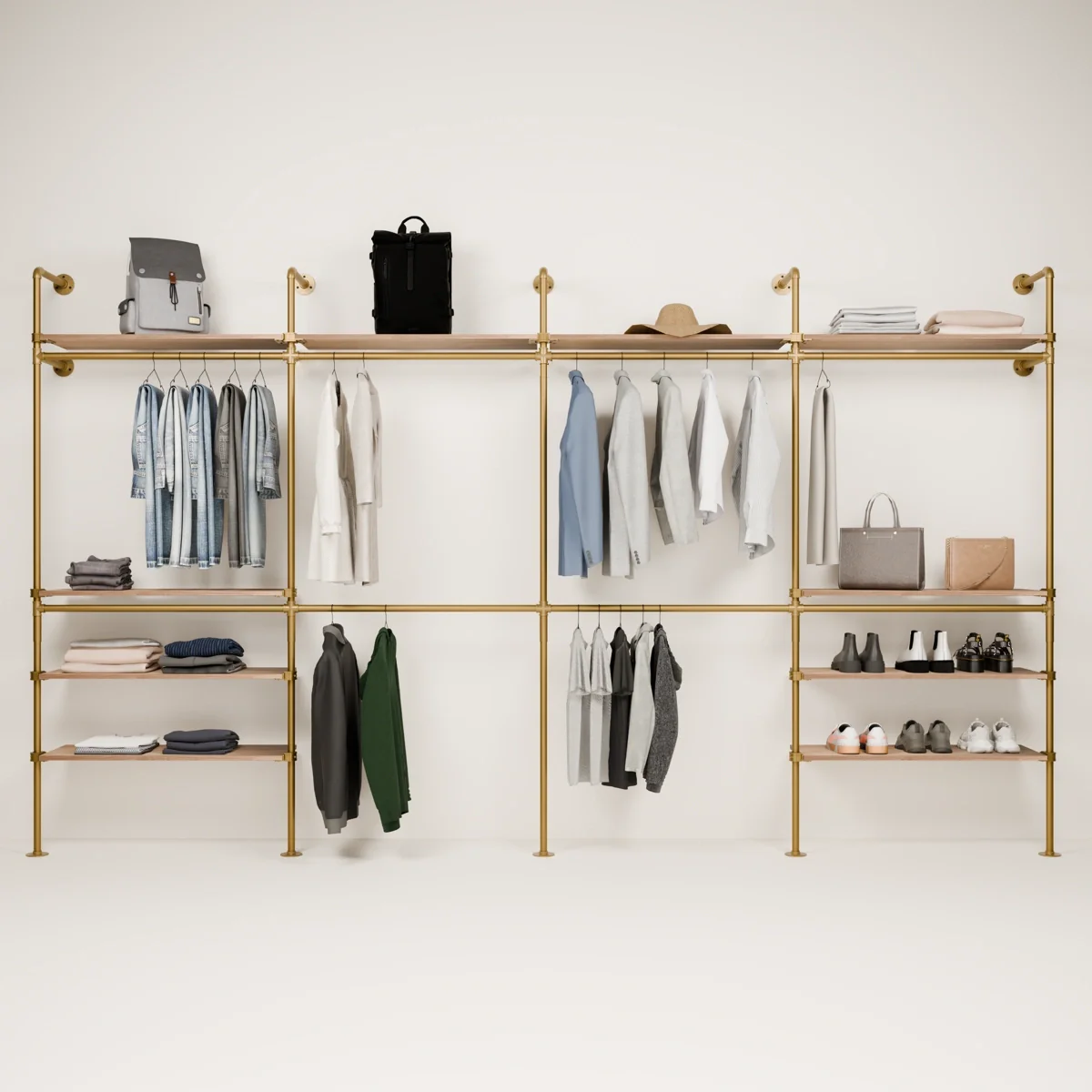 KIM DOUBLE 4 OAK – 10 bovenste planken | goud