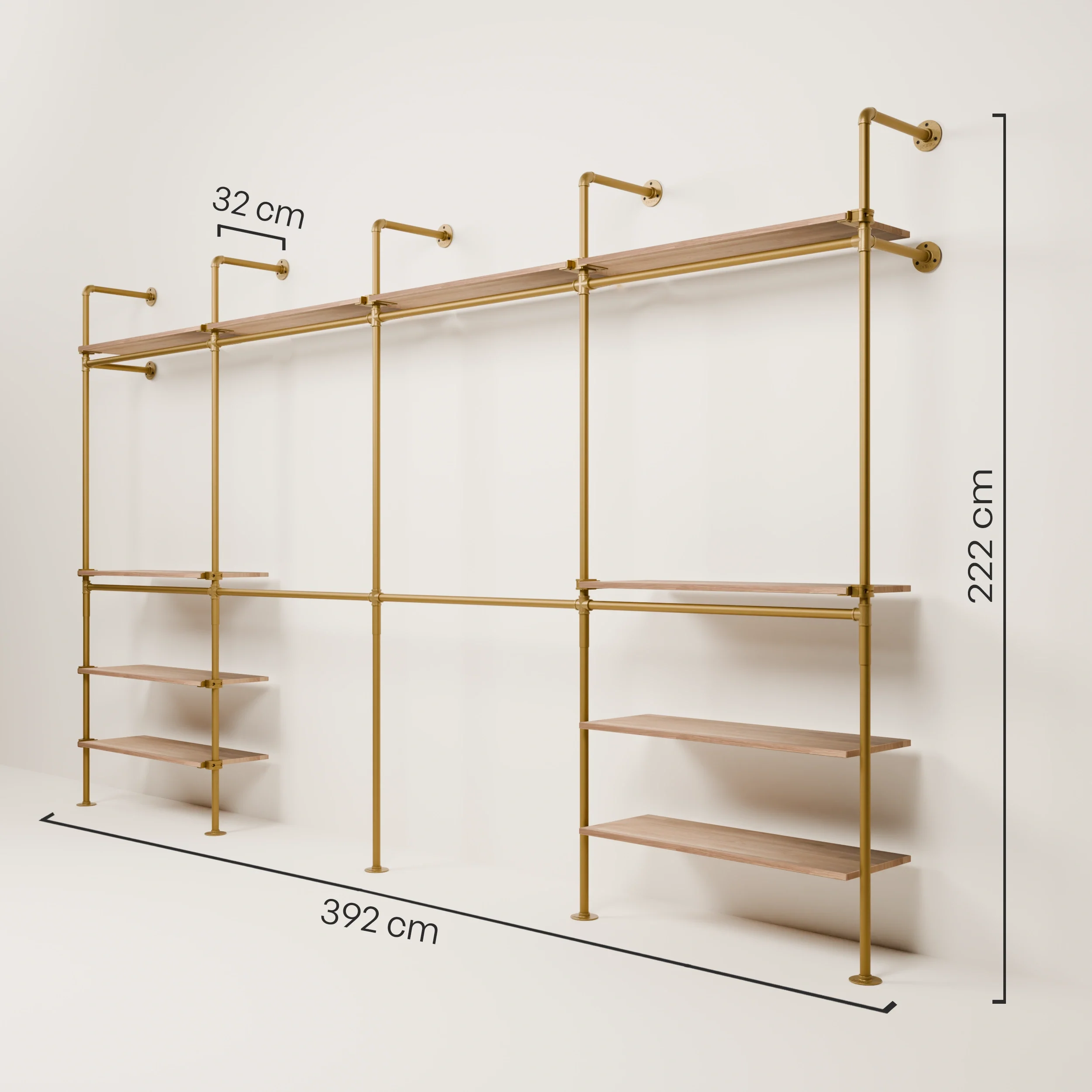 KIM DOUBLE 4 OAK – 10 bovenste planken | goud - Image 3