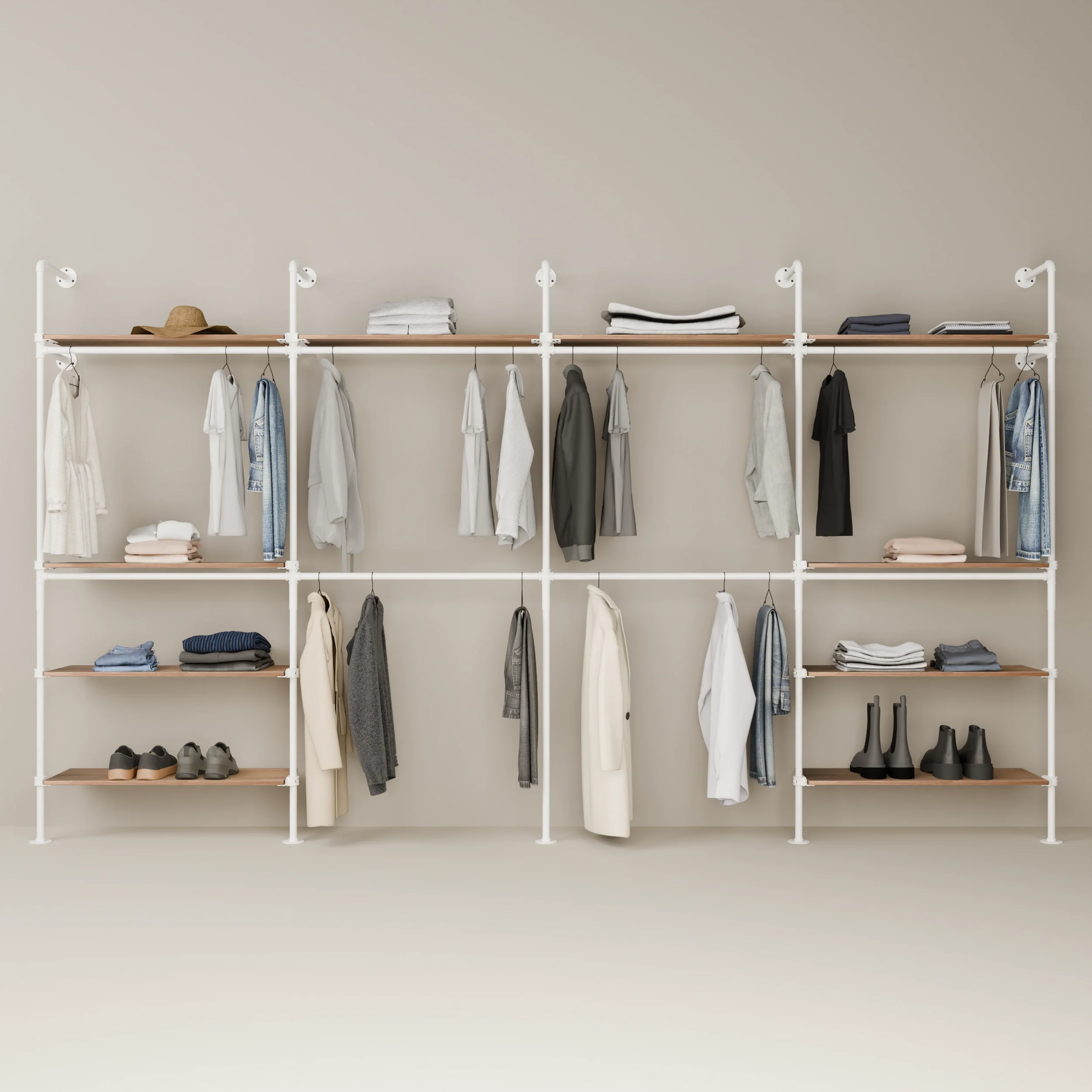 KIM DOUBLE 4 OAK – 10 bovenste planken | wit