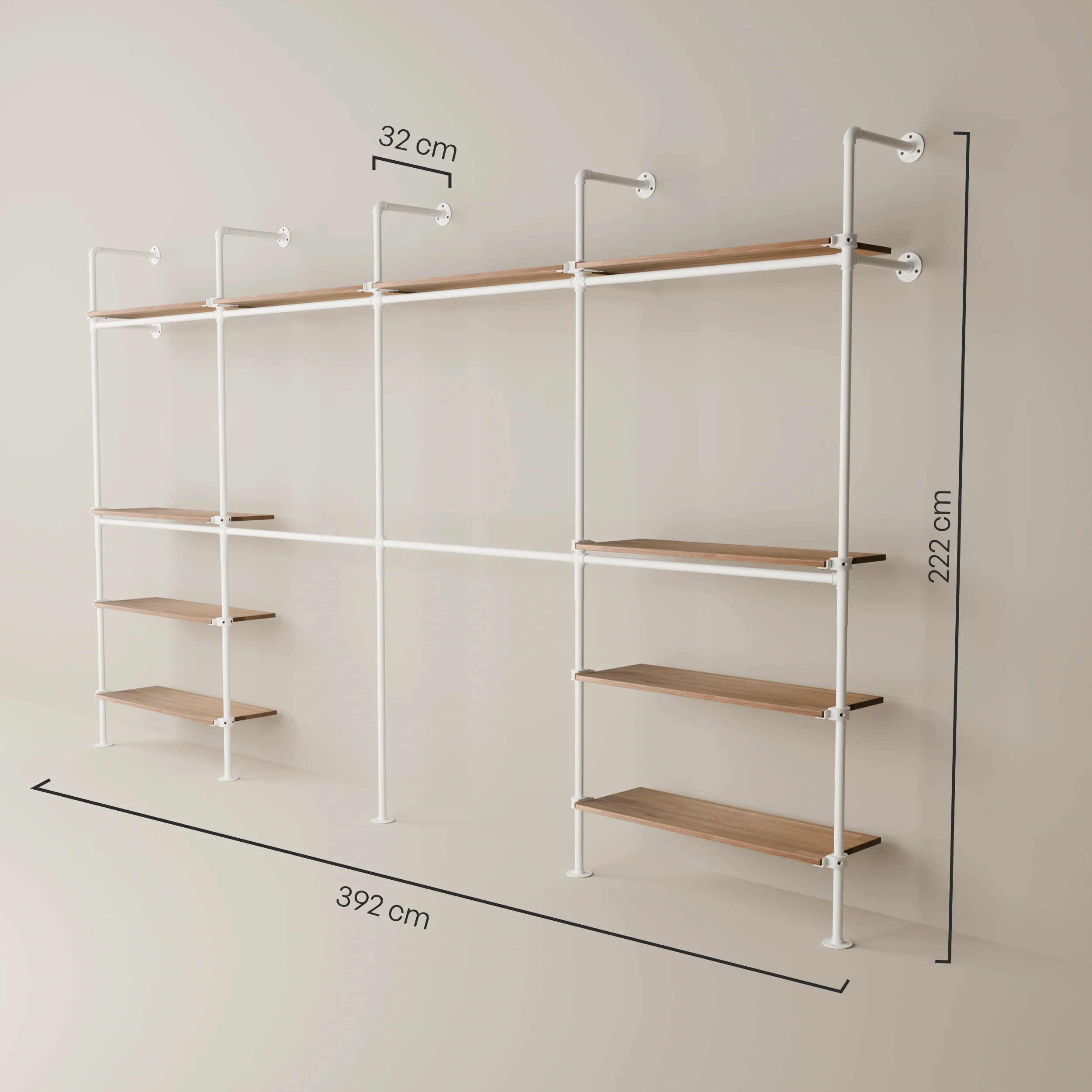KIM DOUBLE 4 OAK – 10 bovenste planken | wit - Image 3