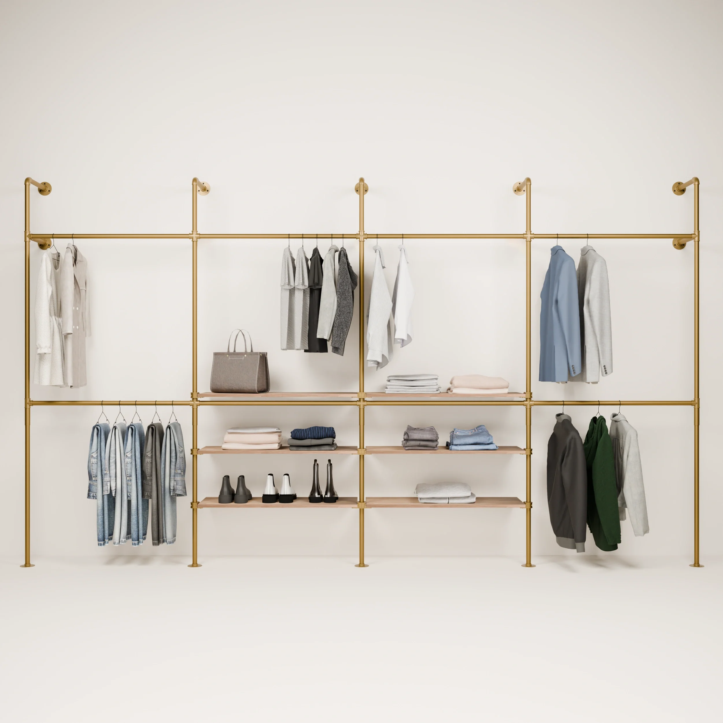 KIM DOUBLE 4 OAK – 6 planken in het midden | goud