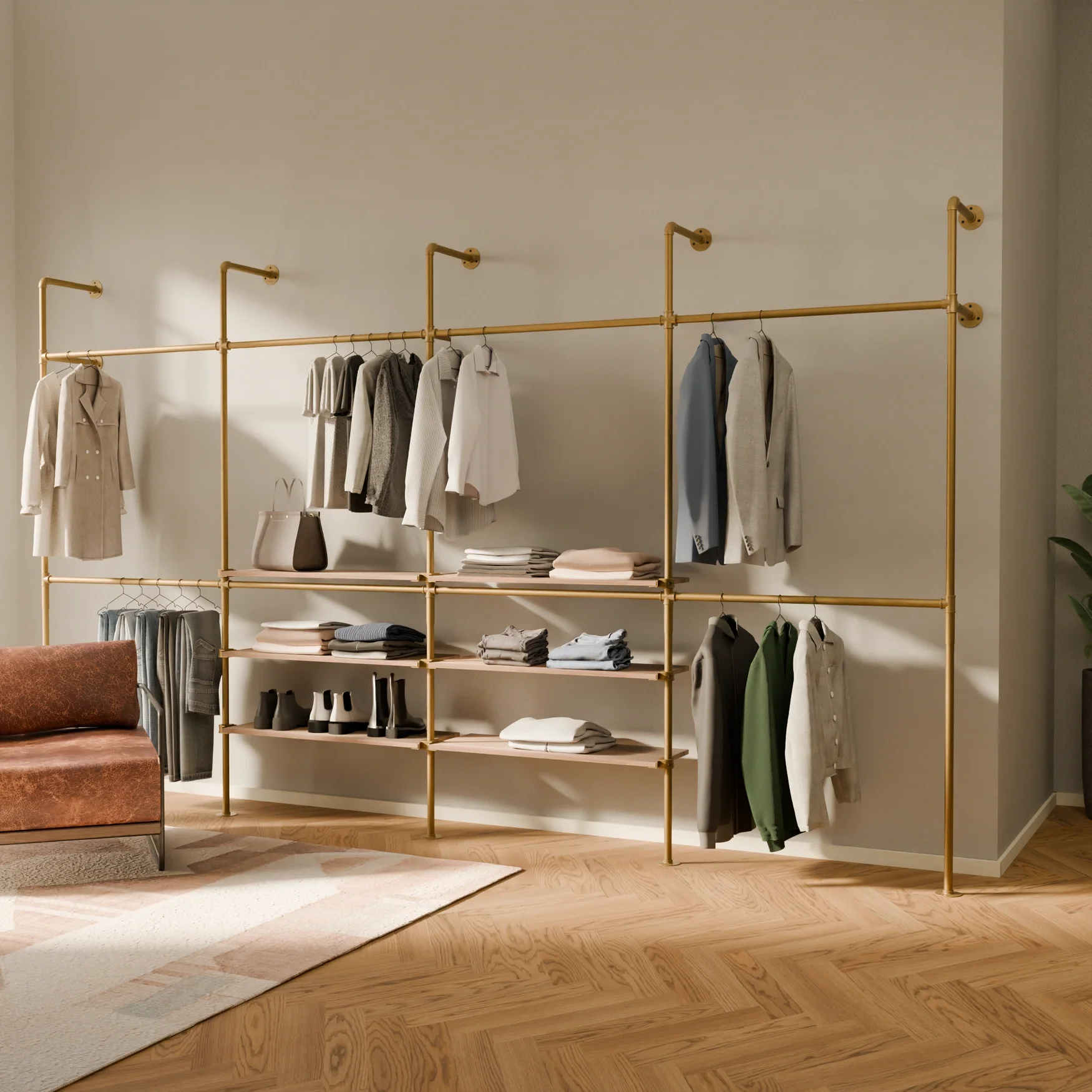 KIM DOUBLE 4 OAK – 6 planken in het midden | goud - Image 2