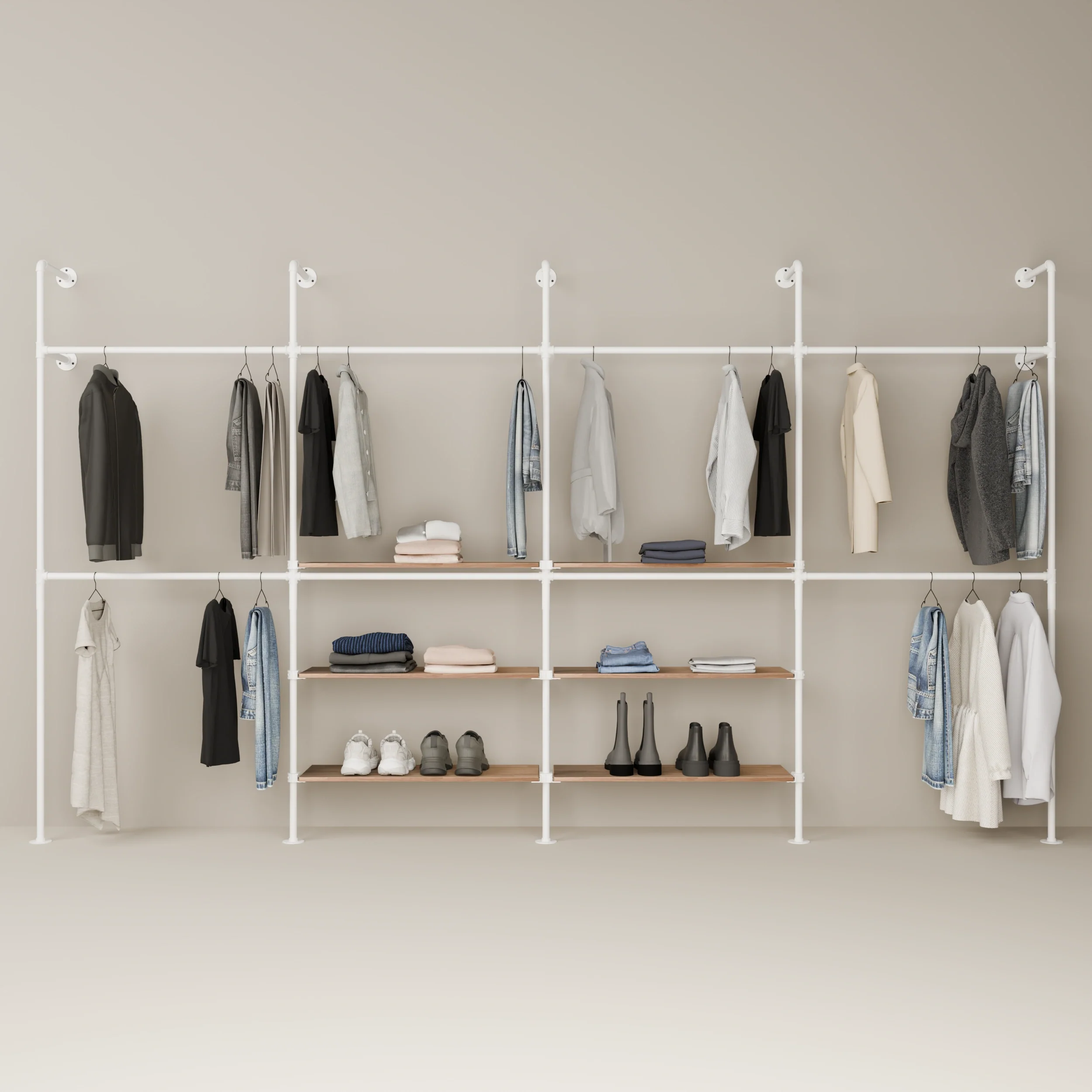 KIM DOUBLE 4 OAK – 6 planken in het midden | wit
