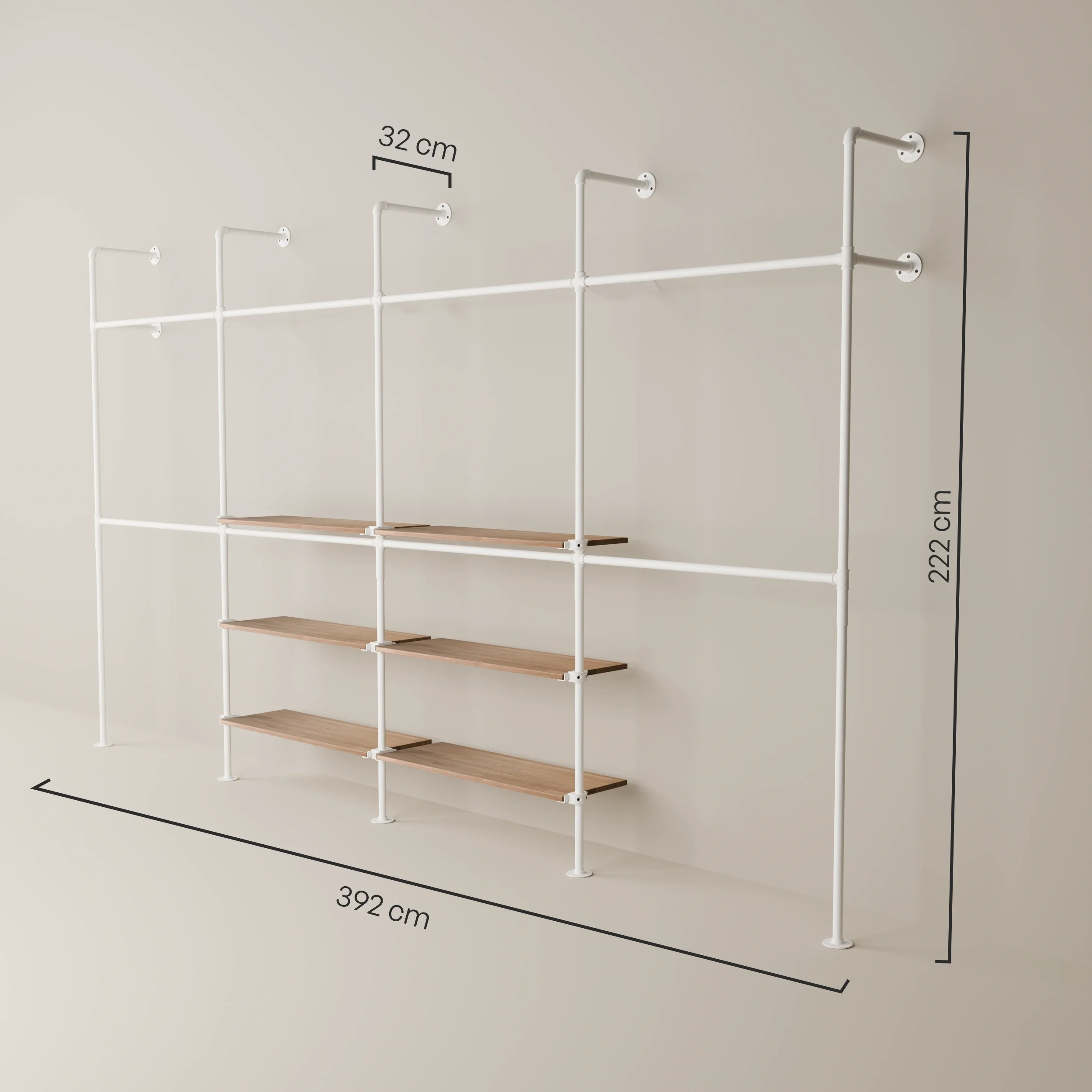 KIM DOUBLE 4 OAK – 6 planken in het midden | wit - Image 3
