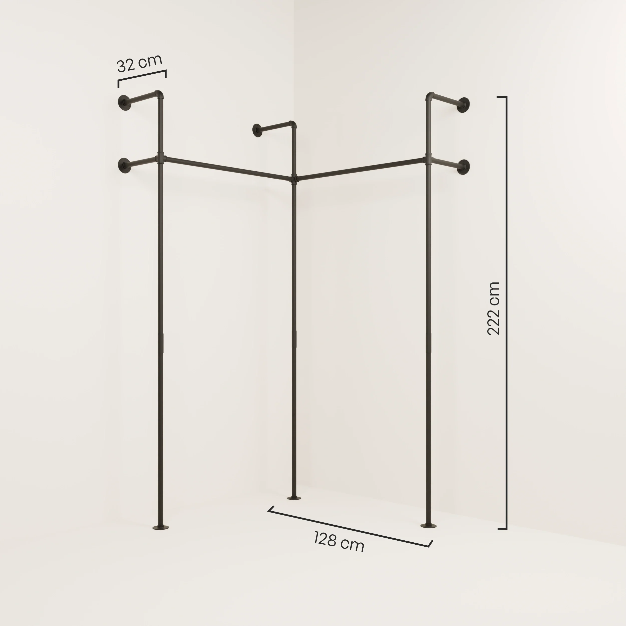 KIM EDGE 2 – Kledingstang hoek | Industriële garderobe - Image 3