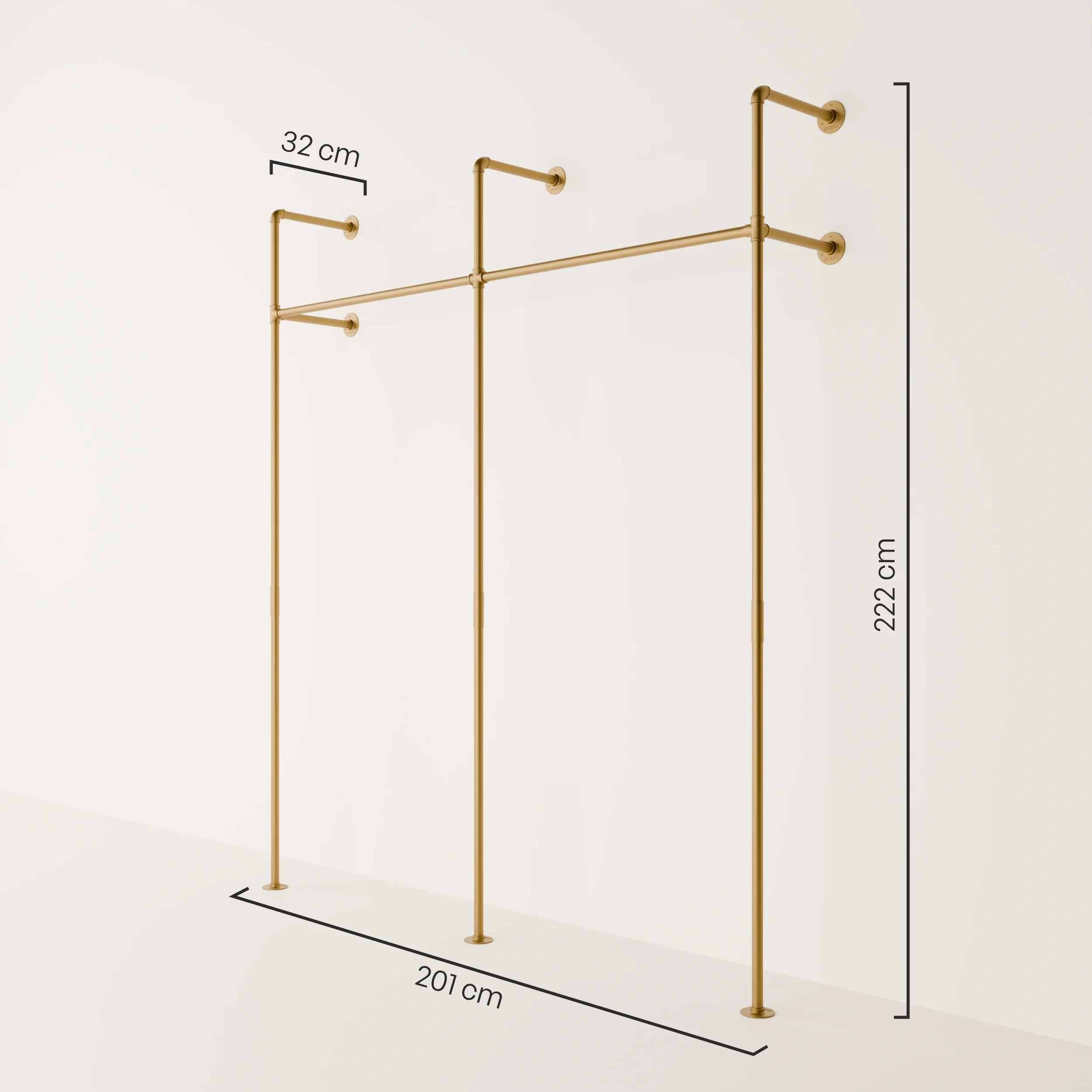 KIM 2 – Kledingstang Wand Goud - Image 3