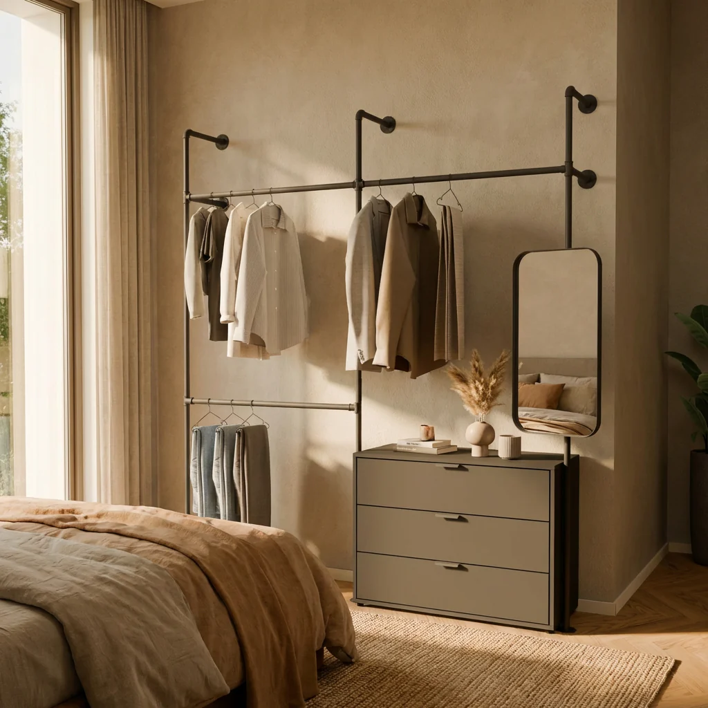 Kleiderschrank Set – Kleiderstange inkl. Kommode und Spiegel - Image 2