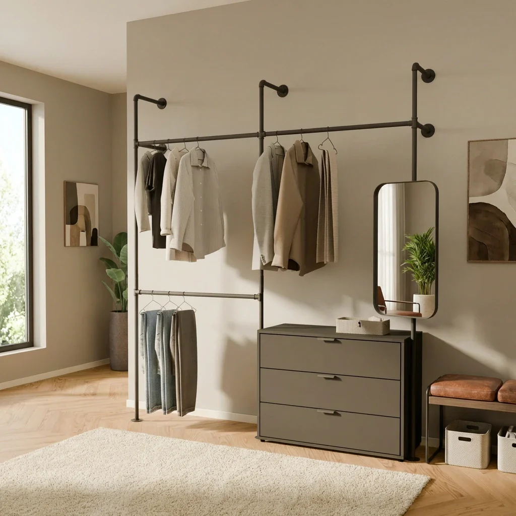 Kleiderschrank Set – Kleiderstange inkl. Kommode und Spiegel - Image 6