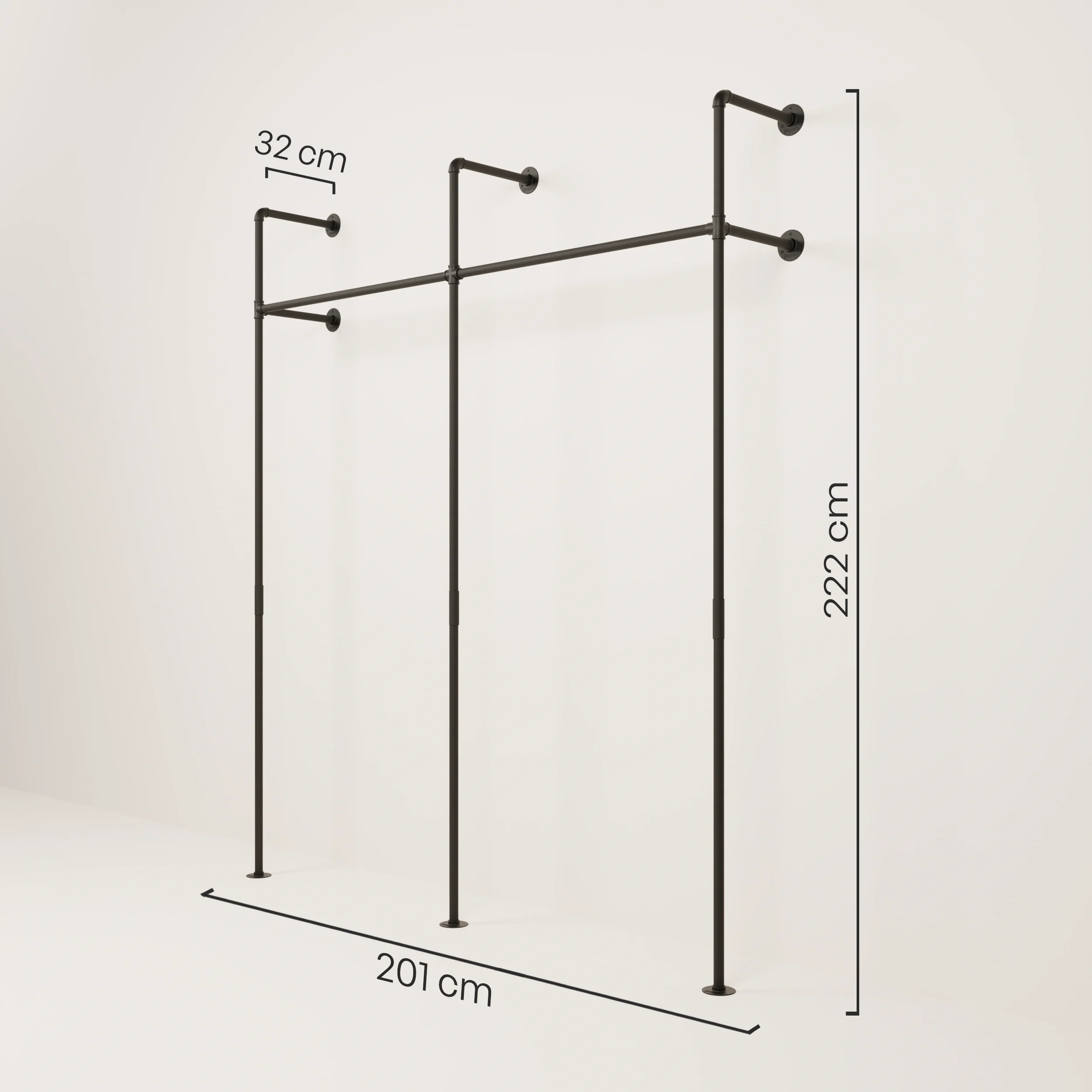 KIM 2 – Garderobe Industrieel | Industrieel Ontwerp | Zwarte Buizen - Image 3
