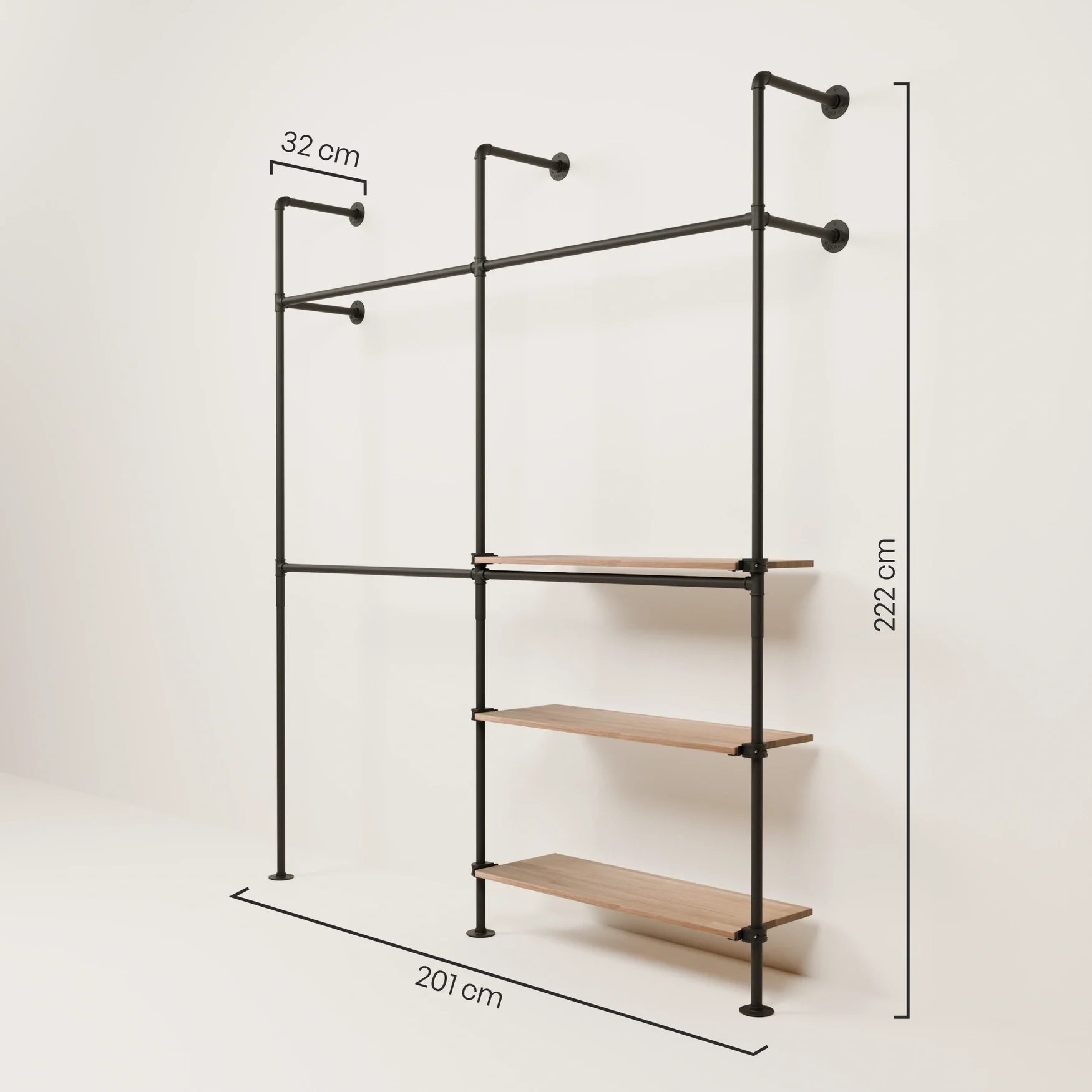 KIM DOUBLE 2 OAK – 3 legplanken | Open kast metaal - Image 3