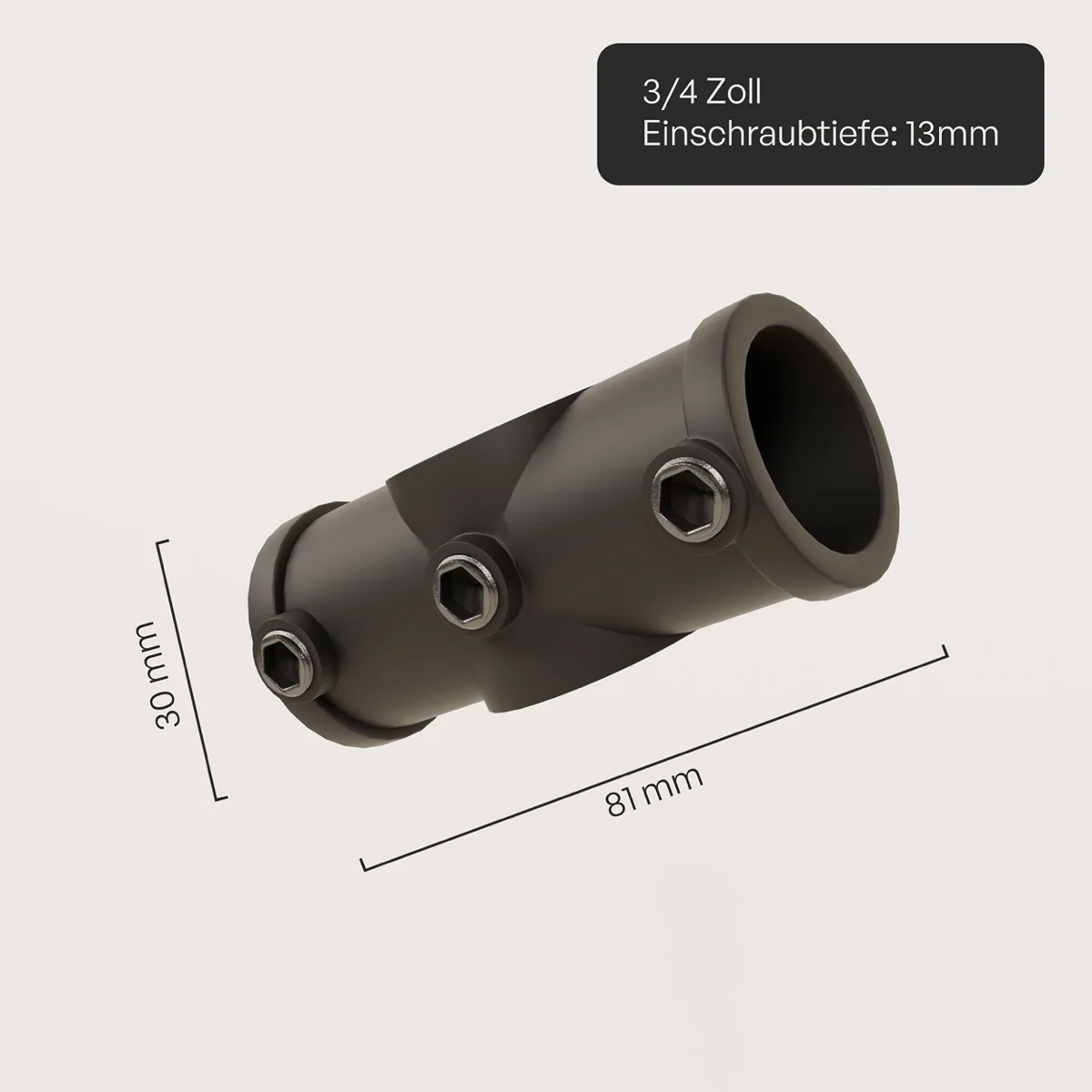 Pijpklem 3/4" – Zwart - Image 2