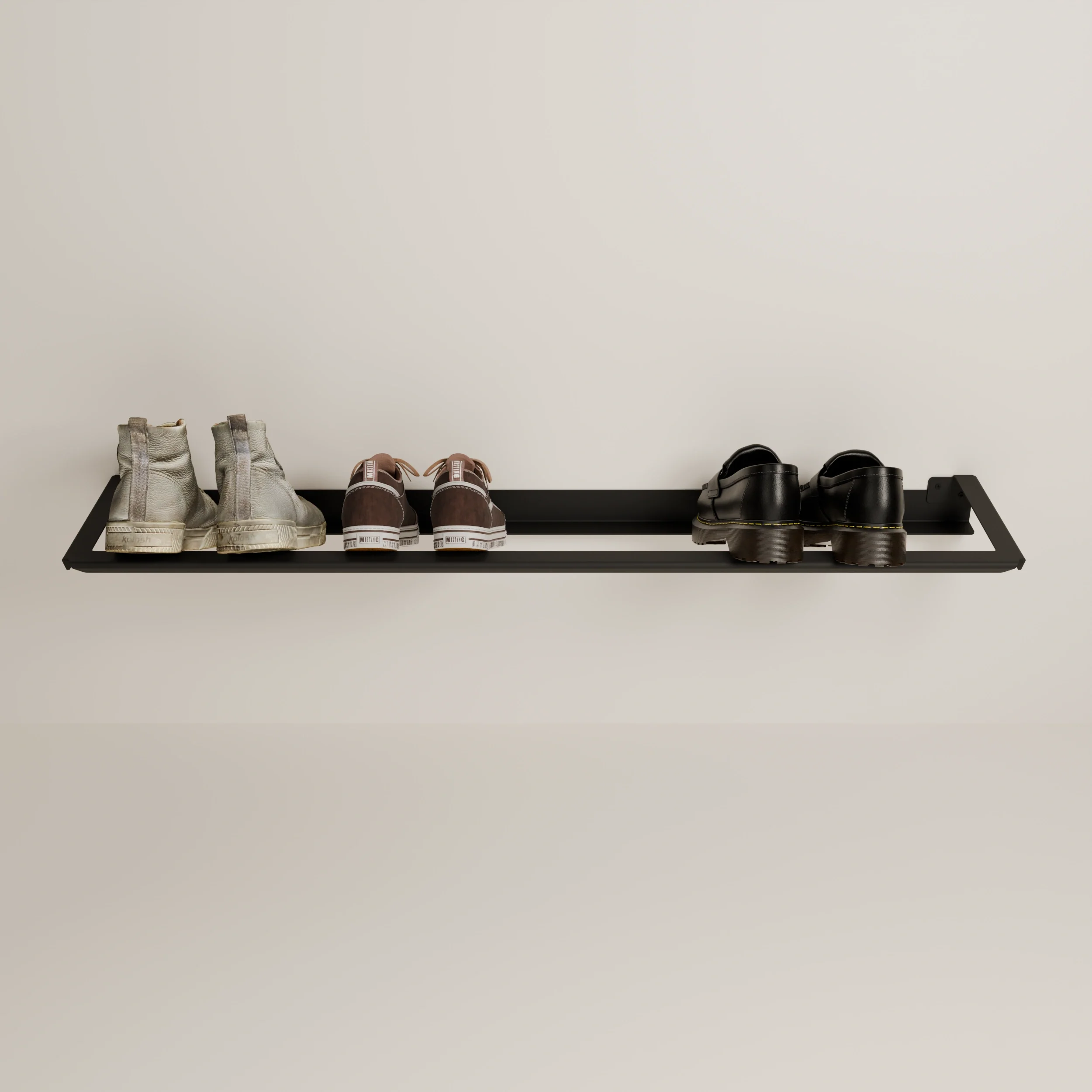 Schoenenrek – zwart | Wandmontage