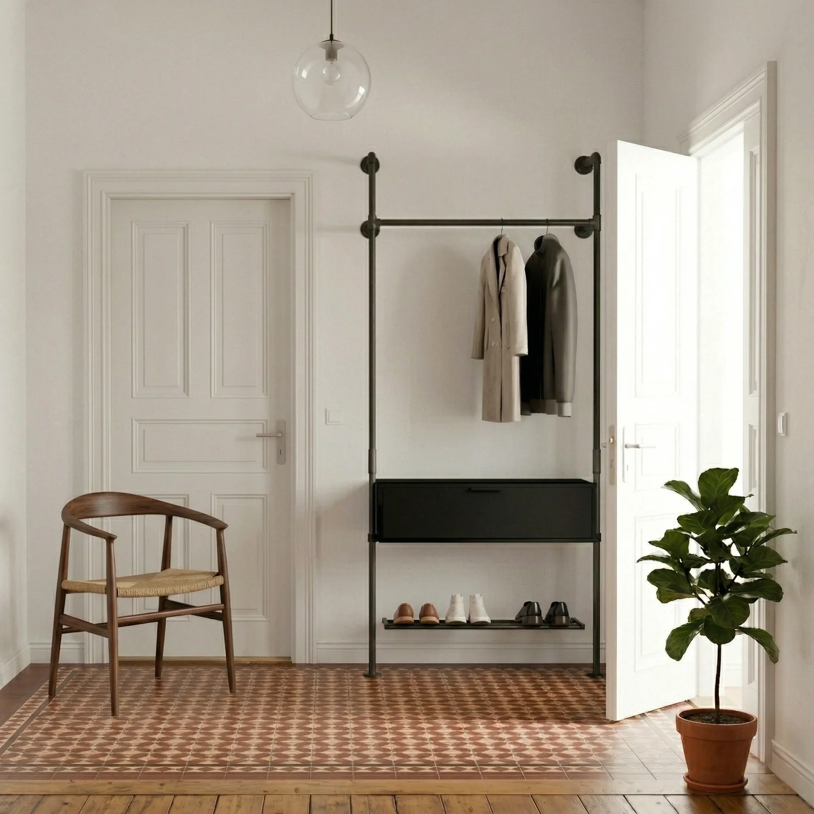 Schoenenrek – zwart | Wandmontage - Image 2