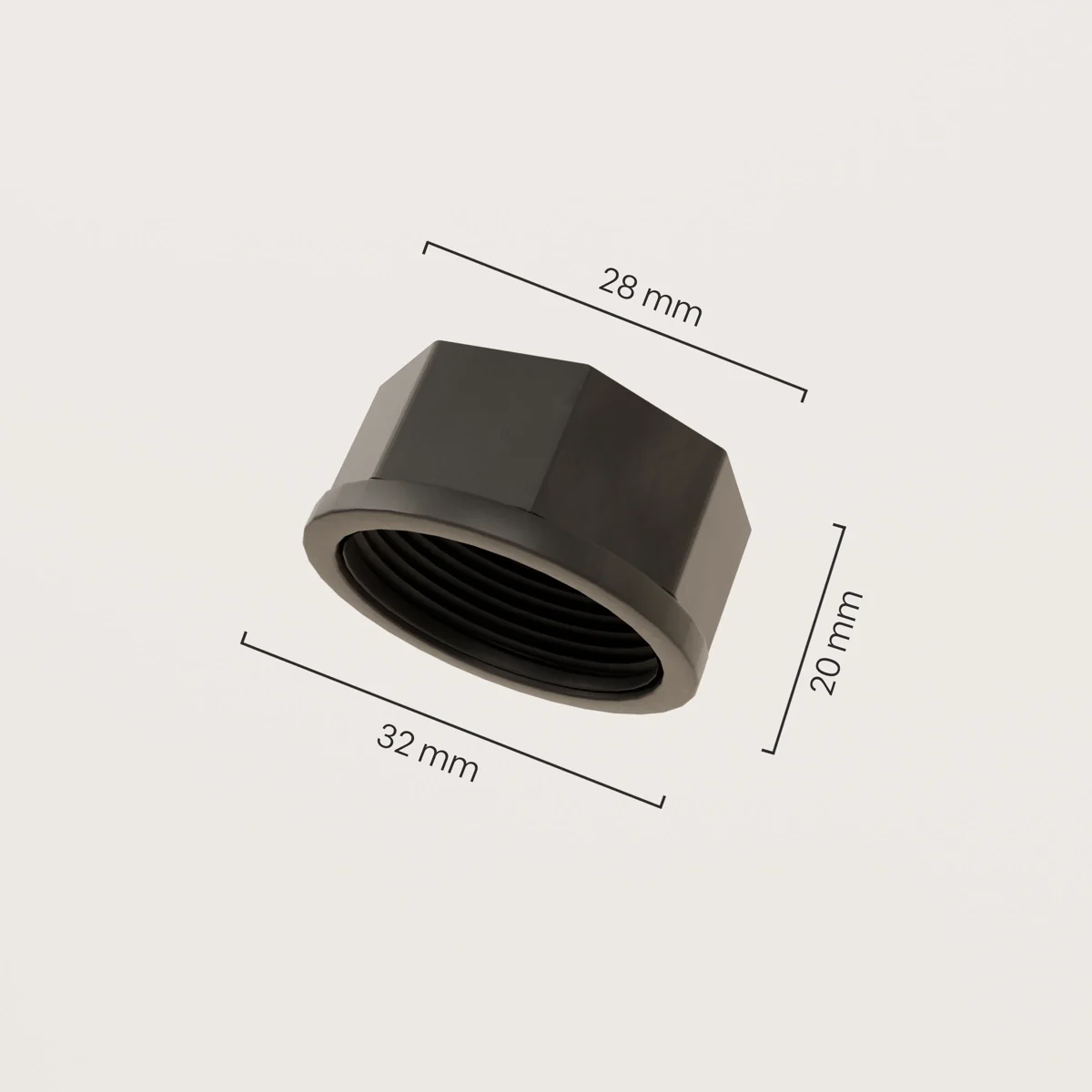 Eindkap 3/4 inch – Fitting van smeedbaar gietijzer - Image 2